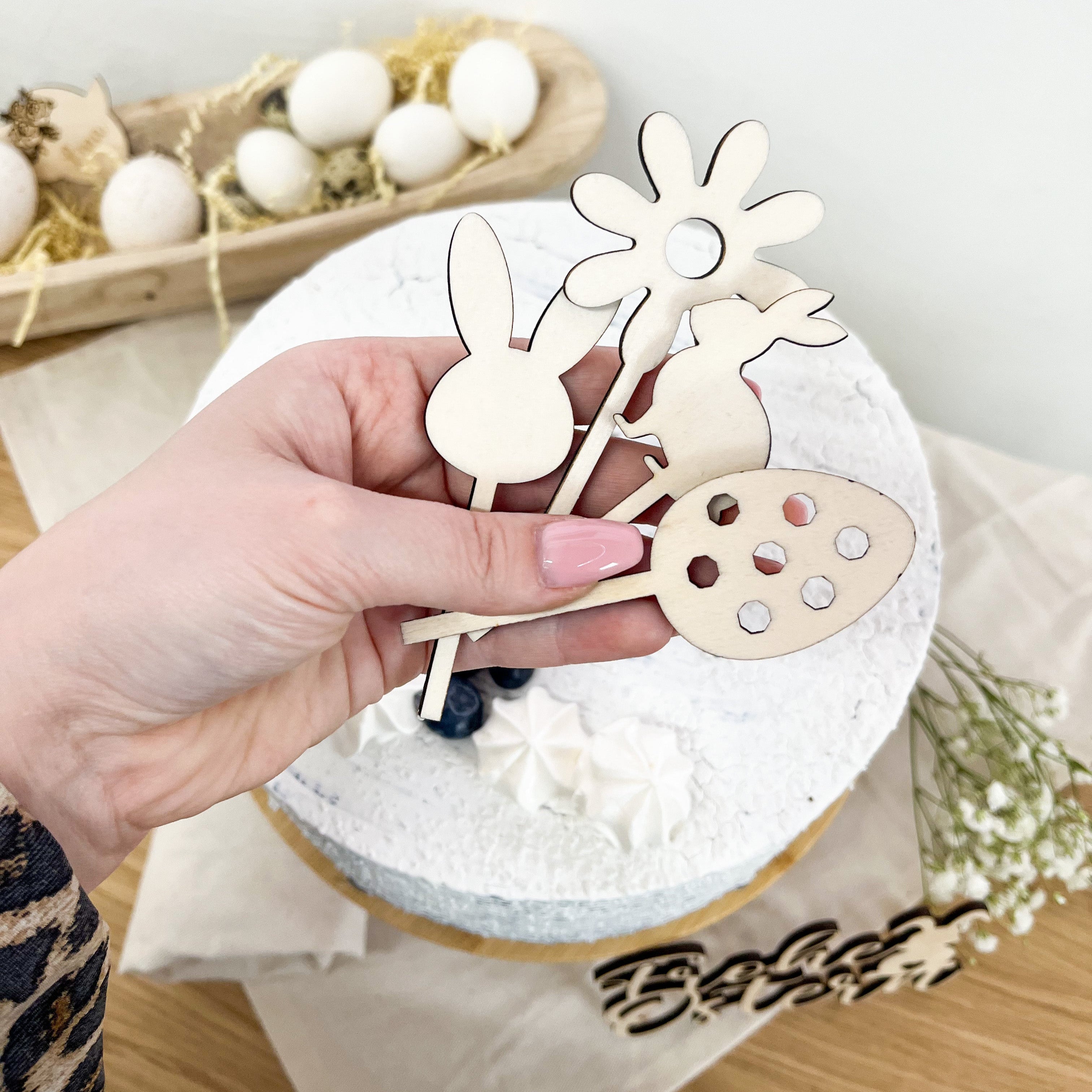 Oster Cake Topper Holz
