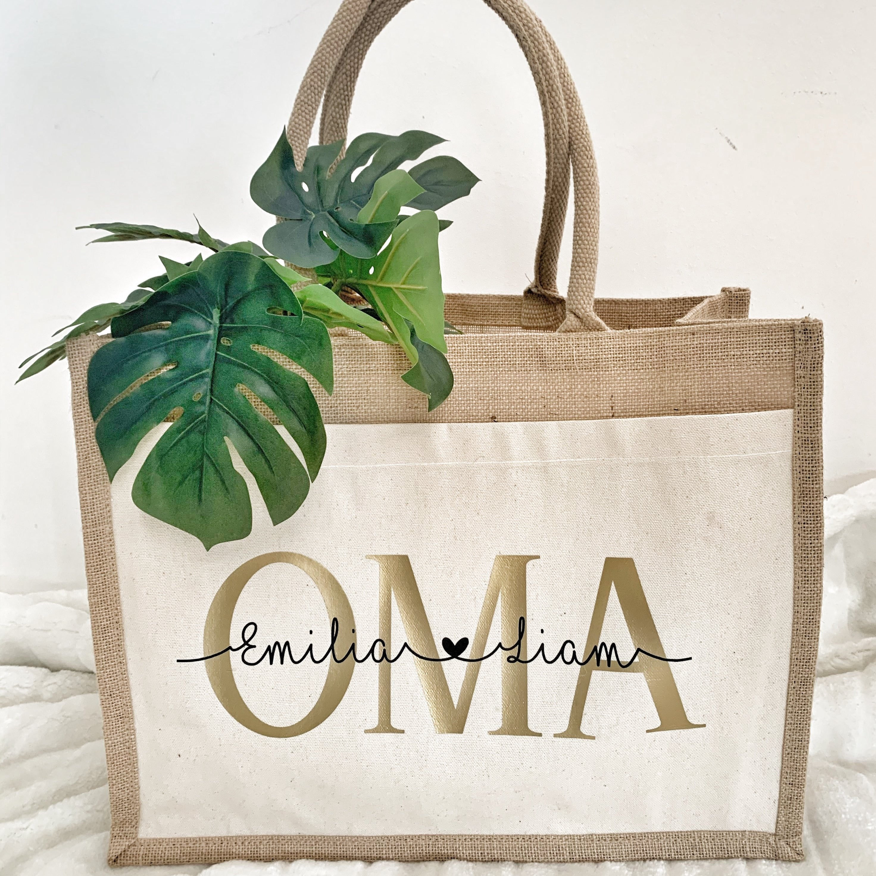 Jute Tasche · OMA mit Namen (Gold)