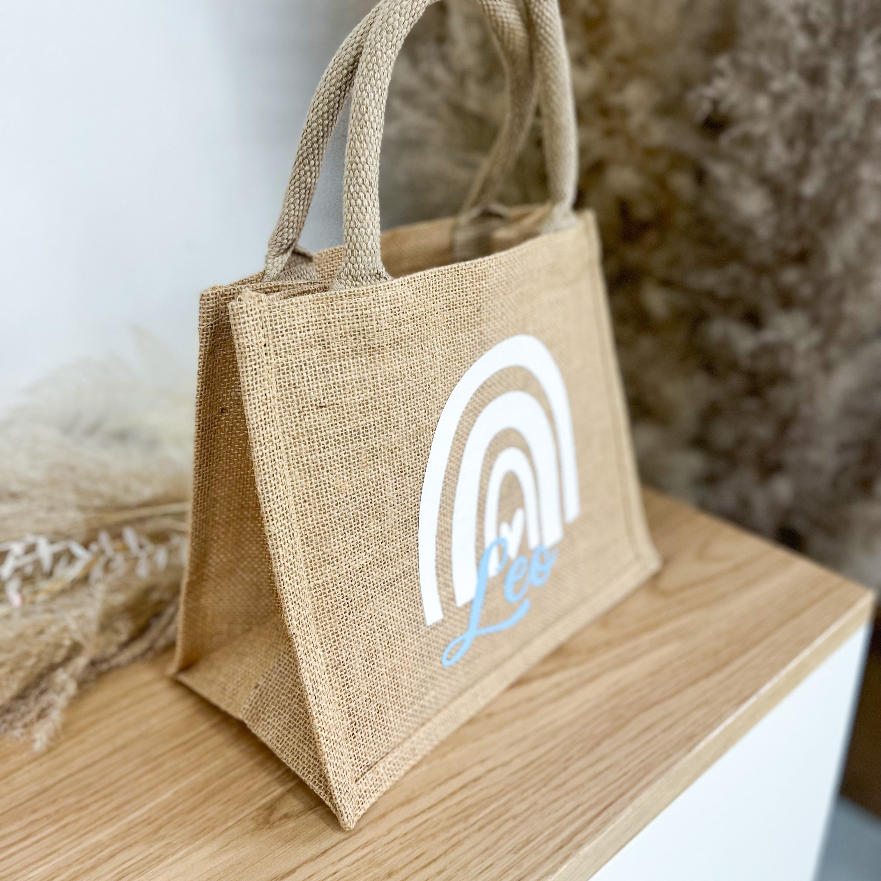 Jute Tasche · Regenbogen mit Name