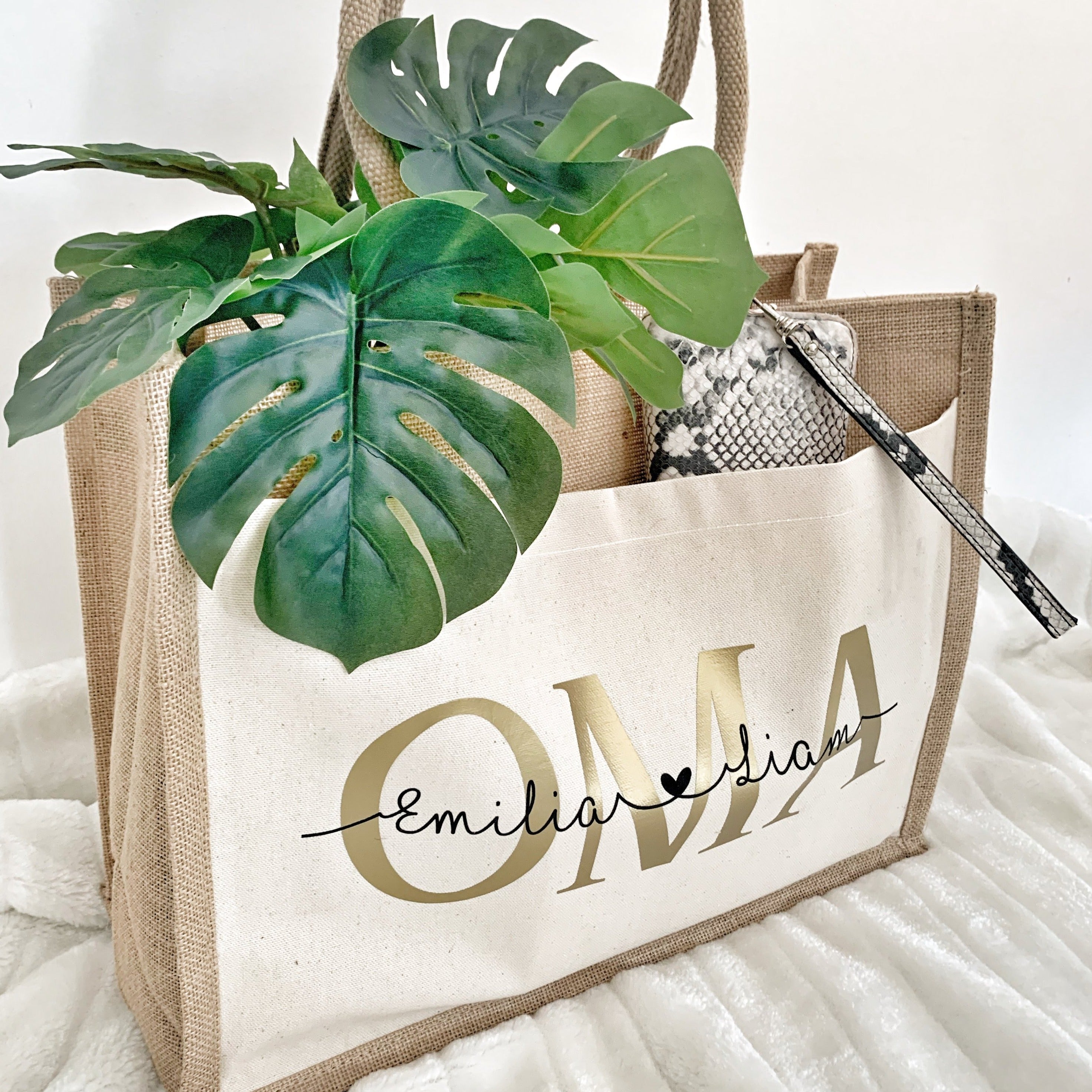 Jute Tasche · OMA mit Namen (Gold)