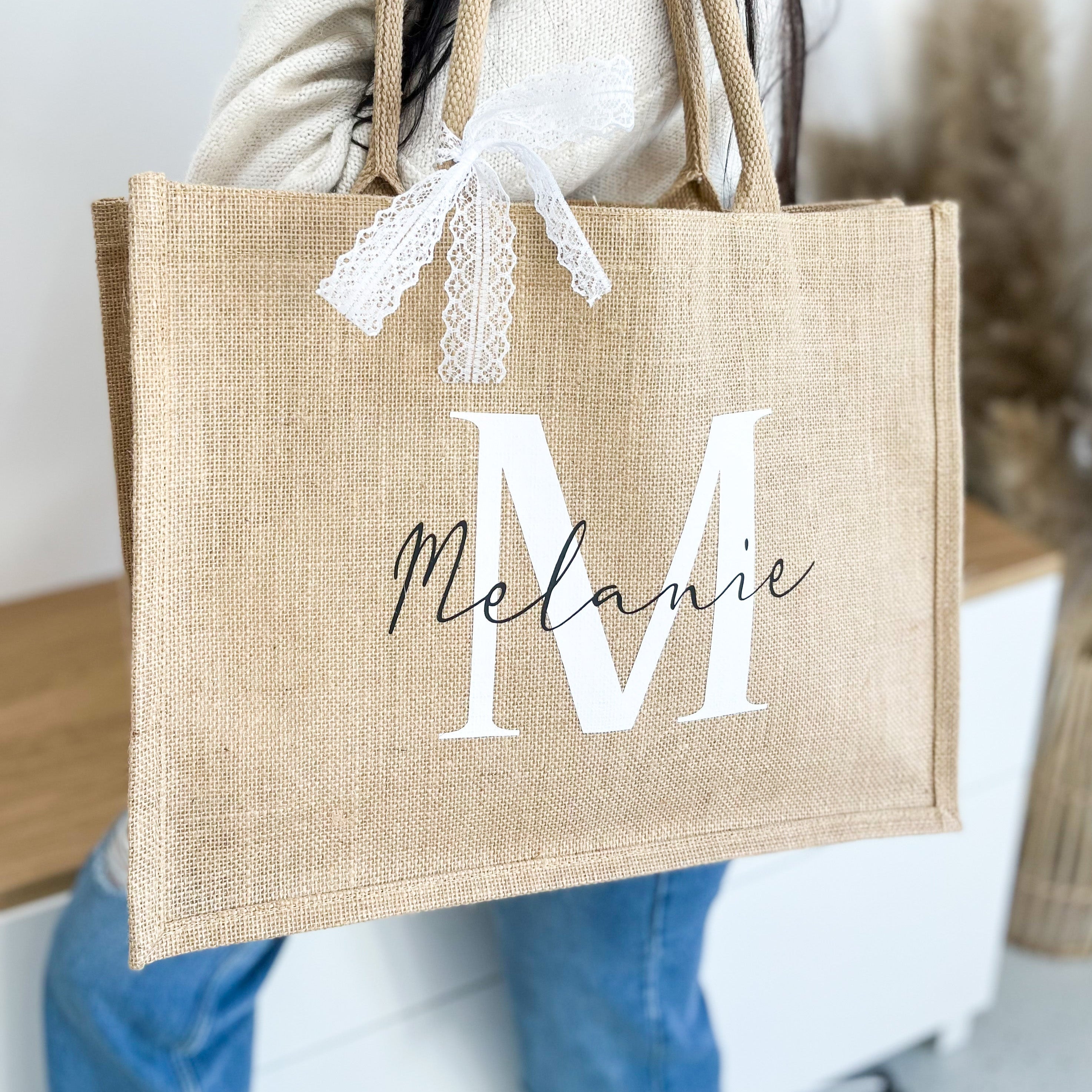 Jute Tasche · Initial Weiß