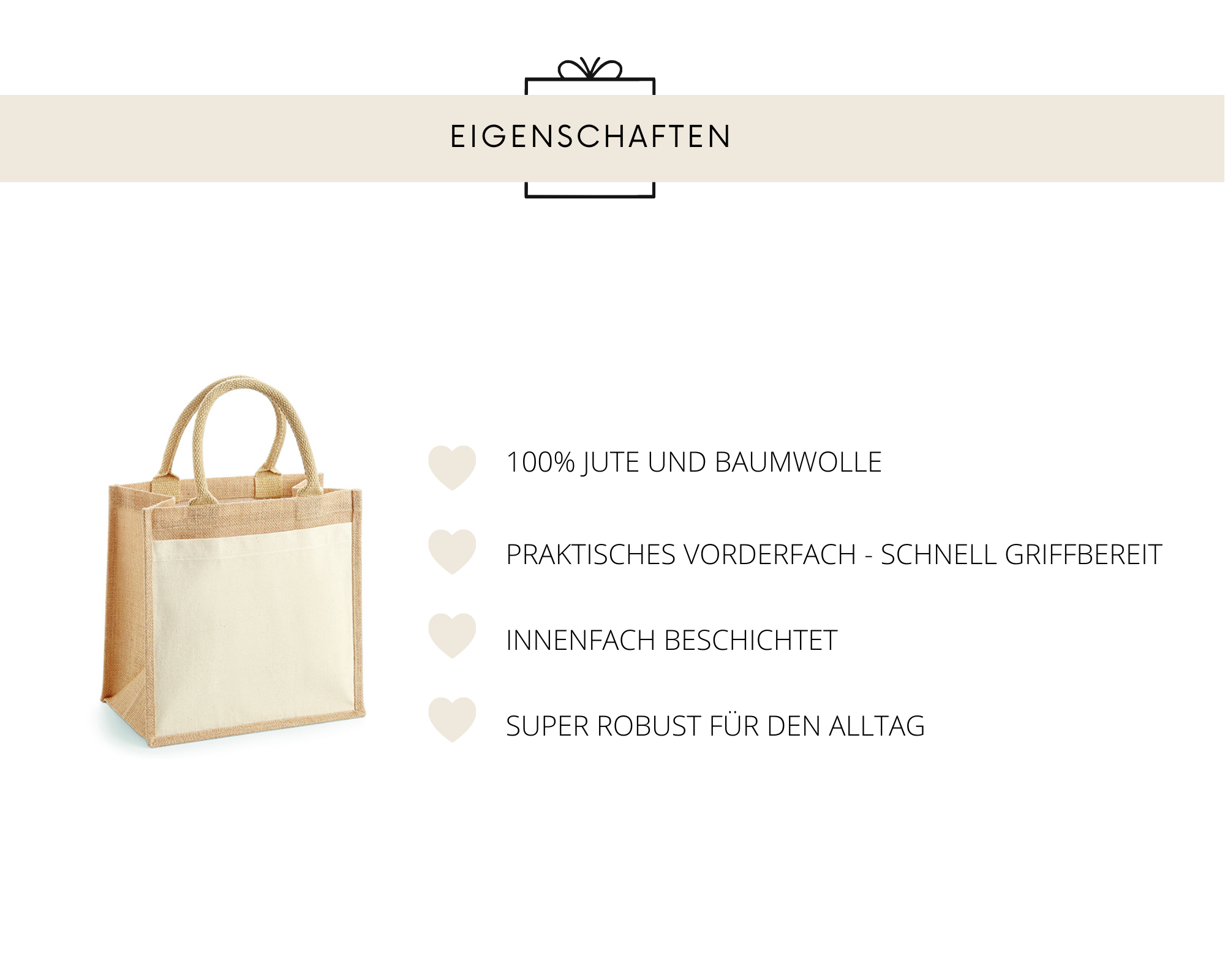 Jute Tasche · Wunschtext