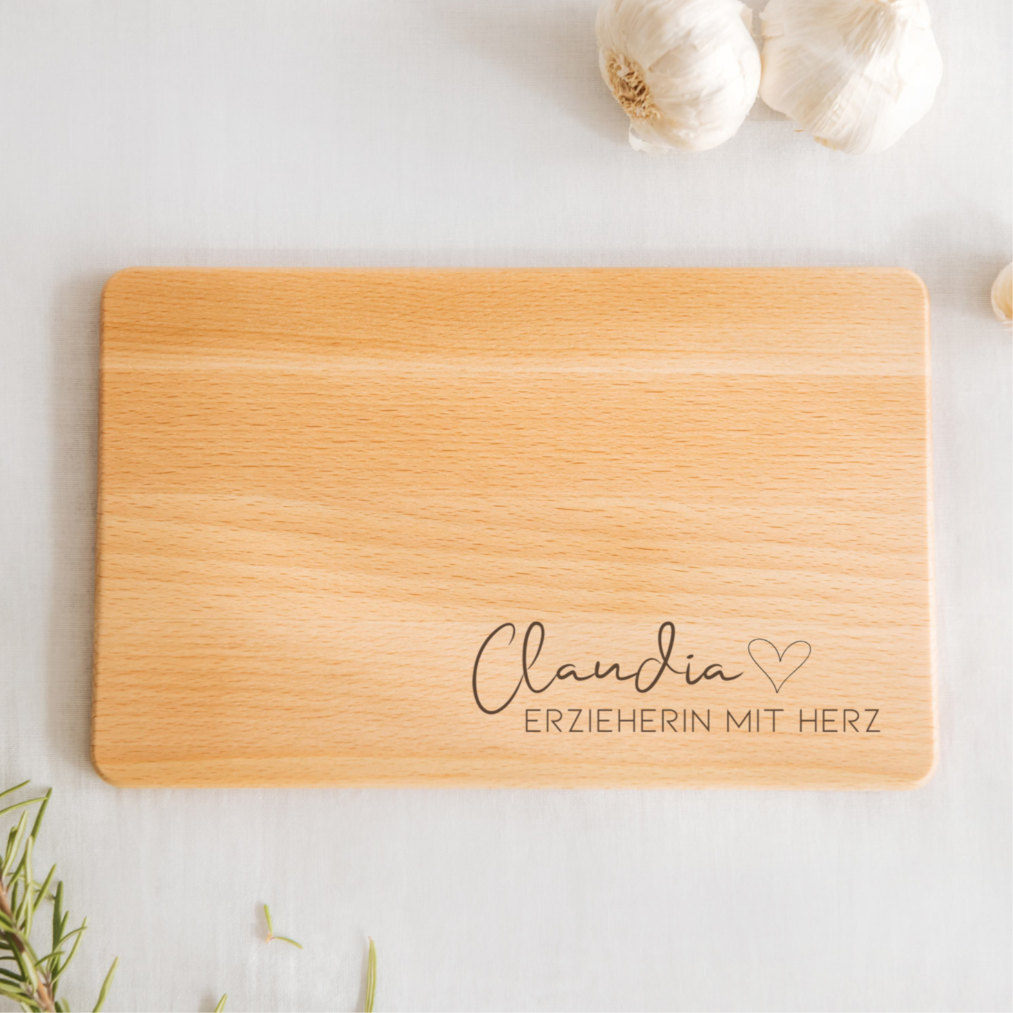 Brettchen · Name + Bezeichnung mit Herz