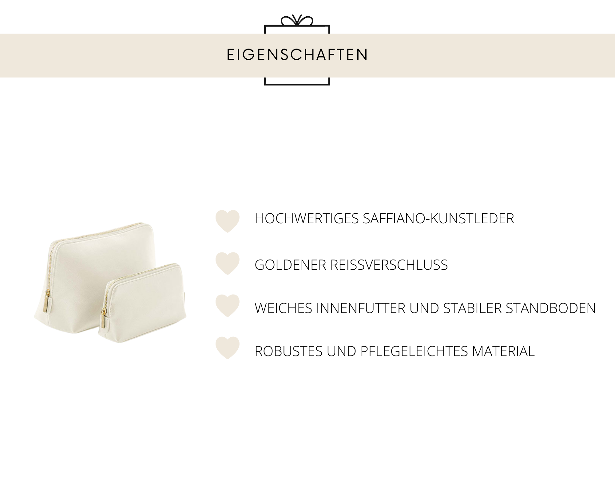 Kosmetiktasche mit Initial und Name