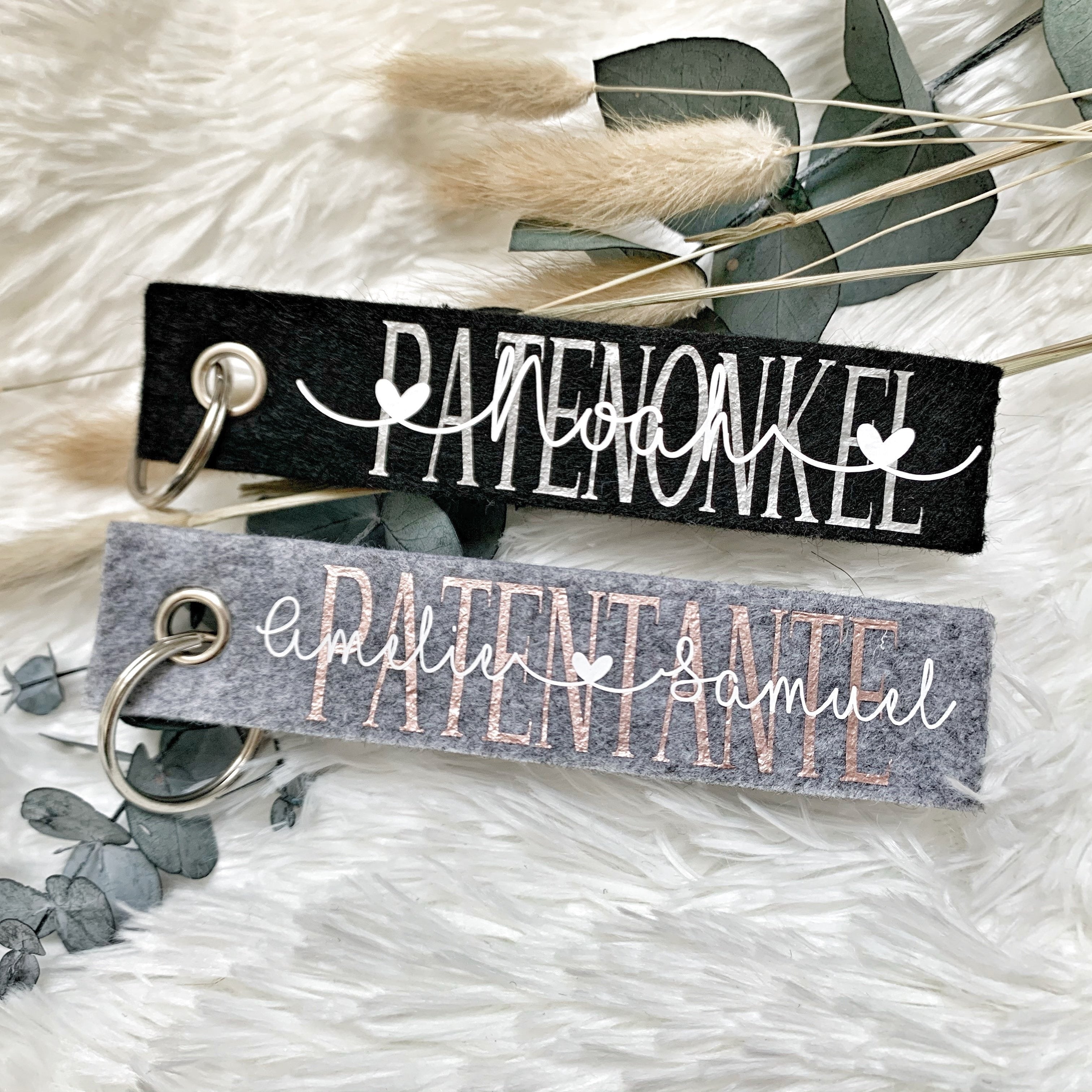 Filz Schlüsselanhänger · Patentante / Patenonkel