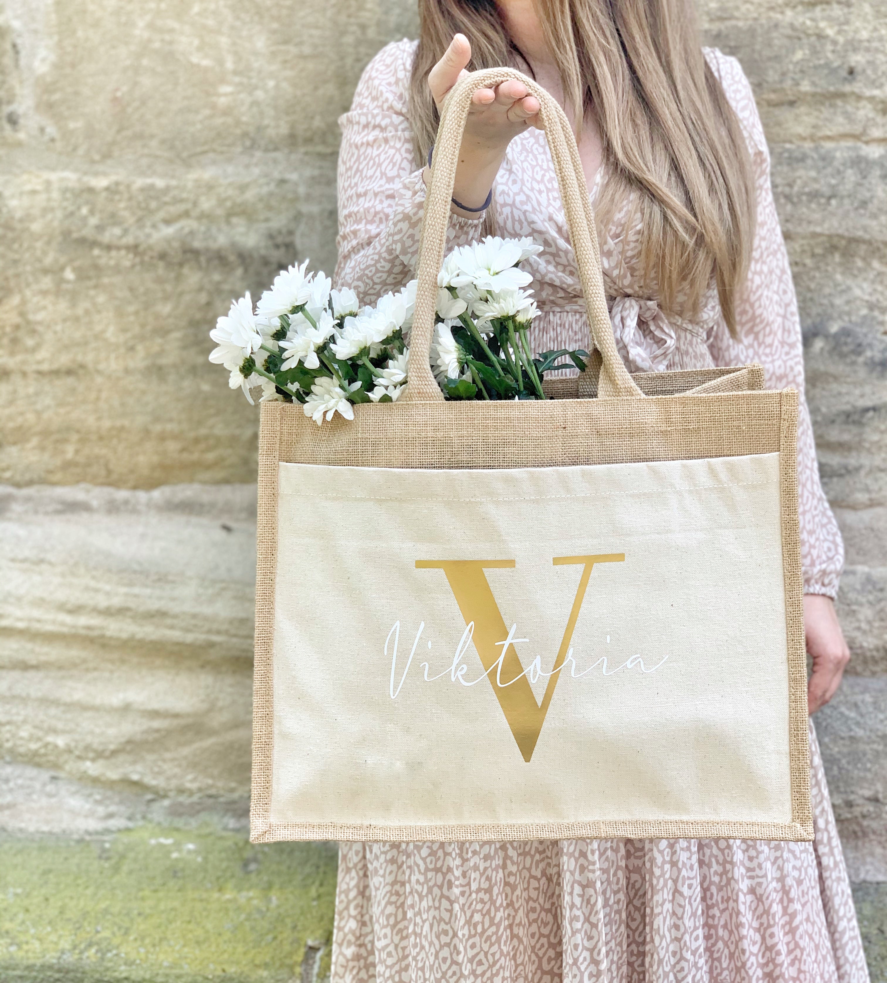 Jute Tasche · Initial und Name