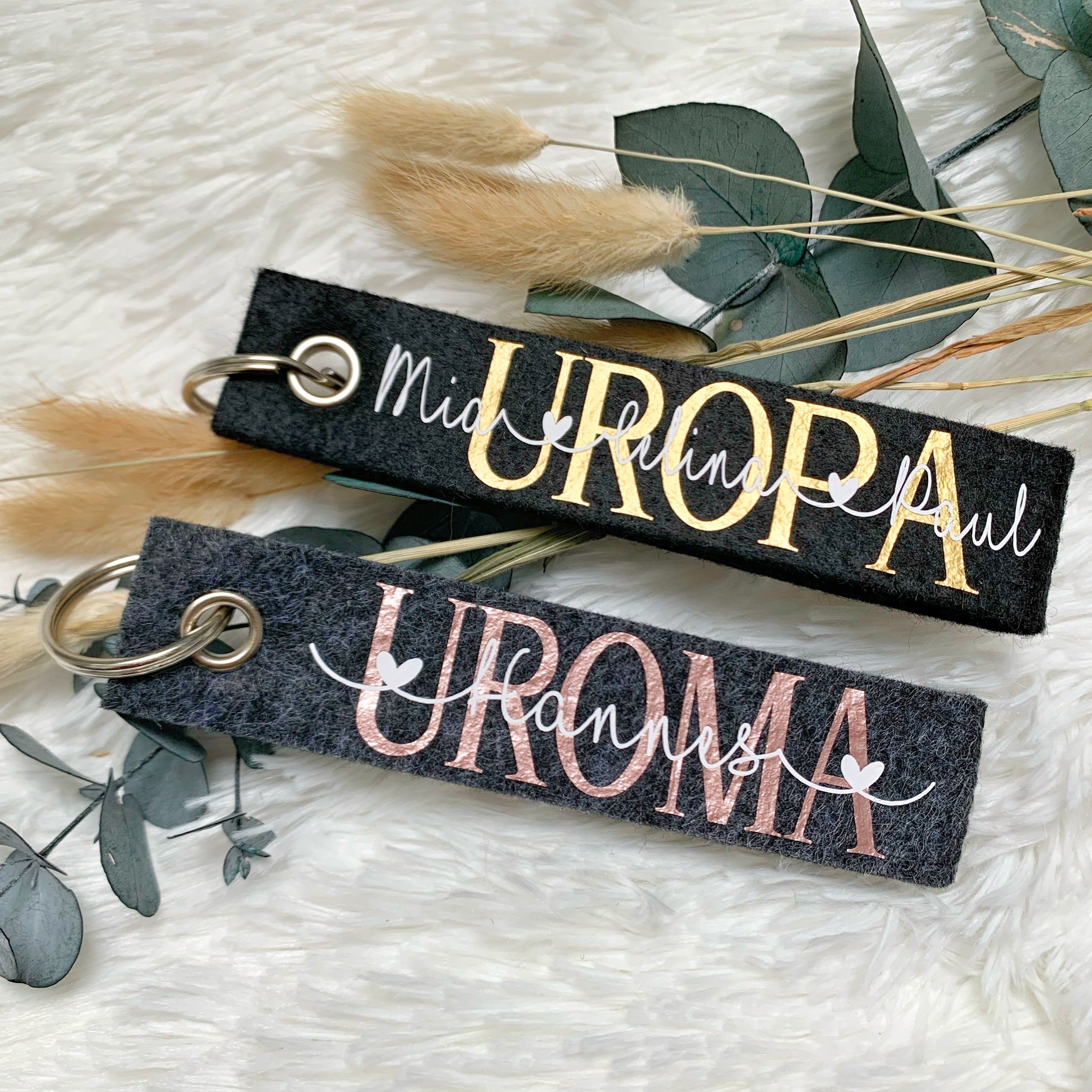 Filz Schlüsselanhänger · Uroma / Uropa