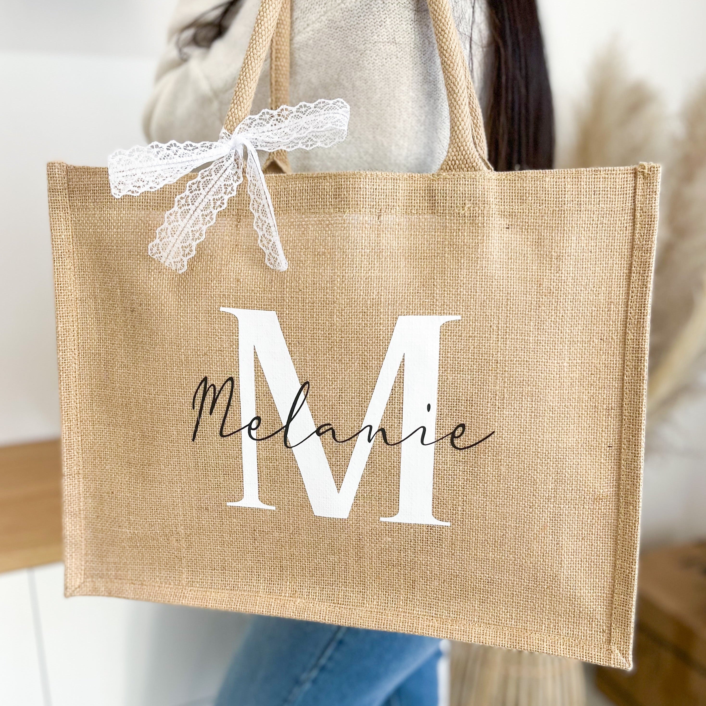 Jute Tasche · Initial Weiß
