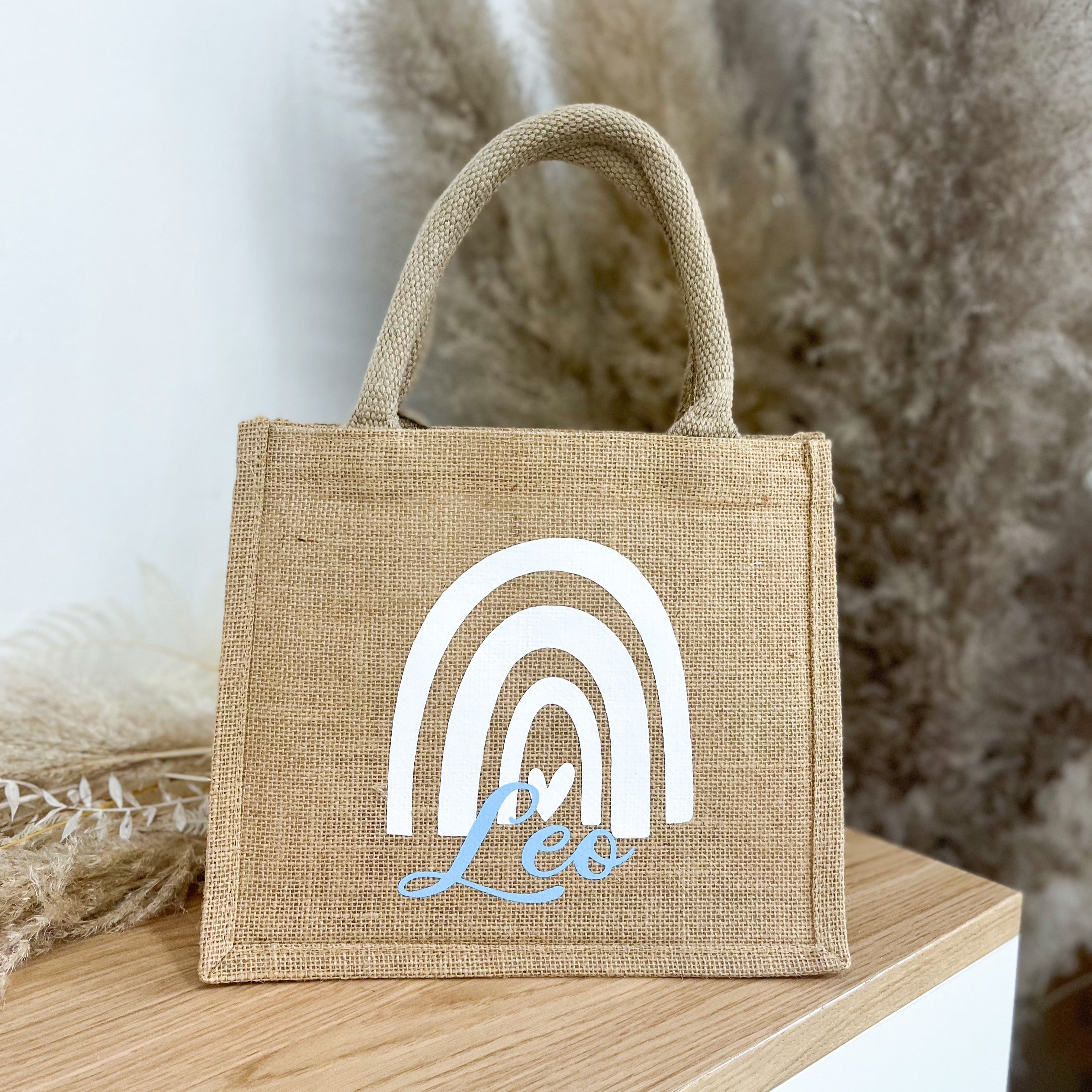 Jute Tasche · Regenbogen mit Name