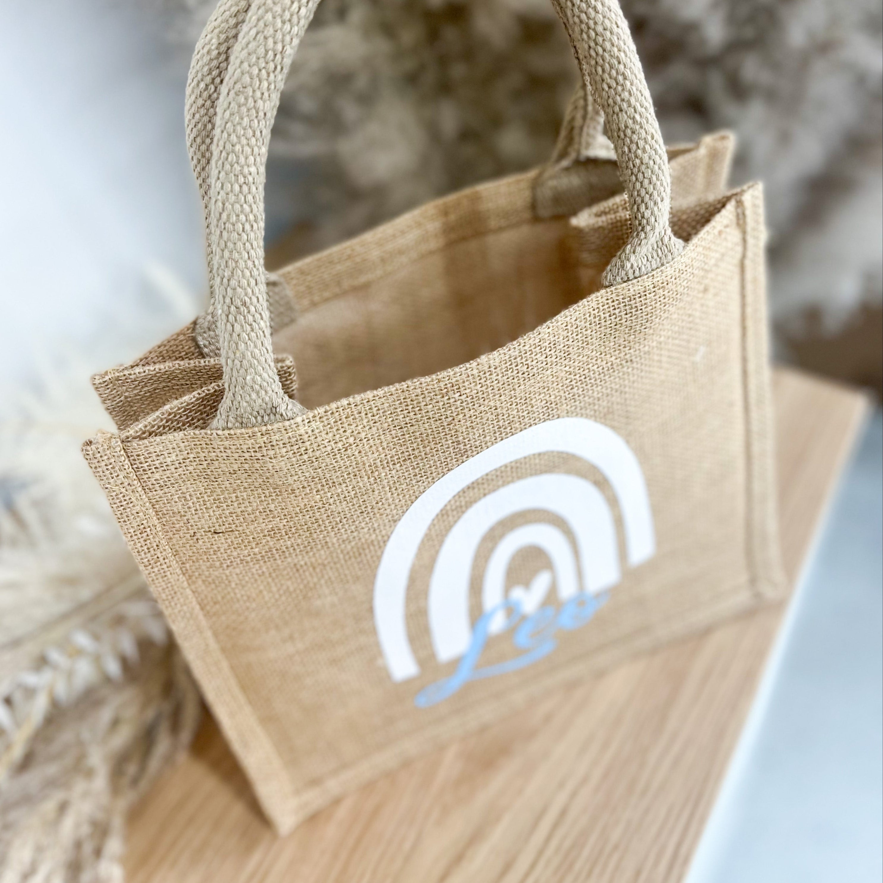 Jute Tasche · Regenbogen mit Name