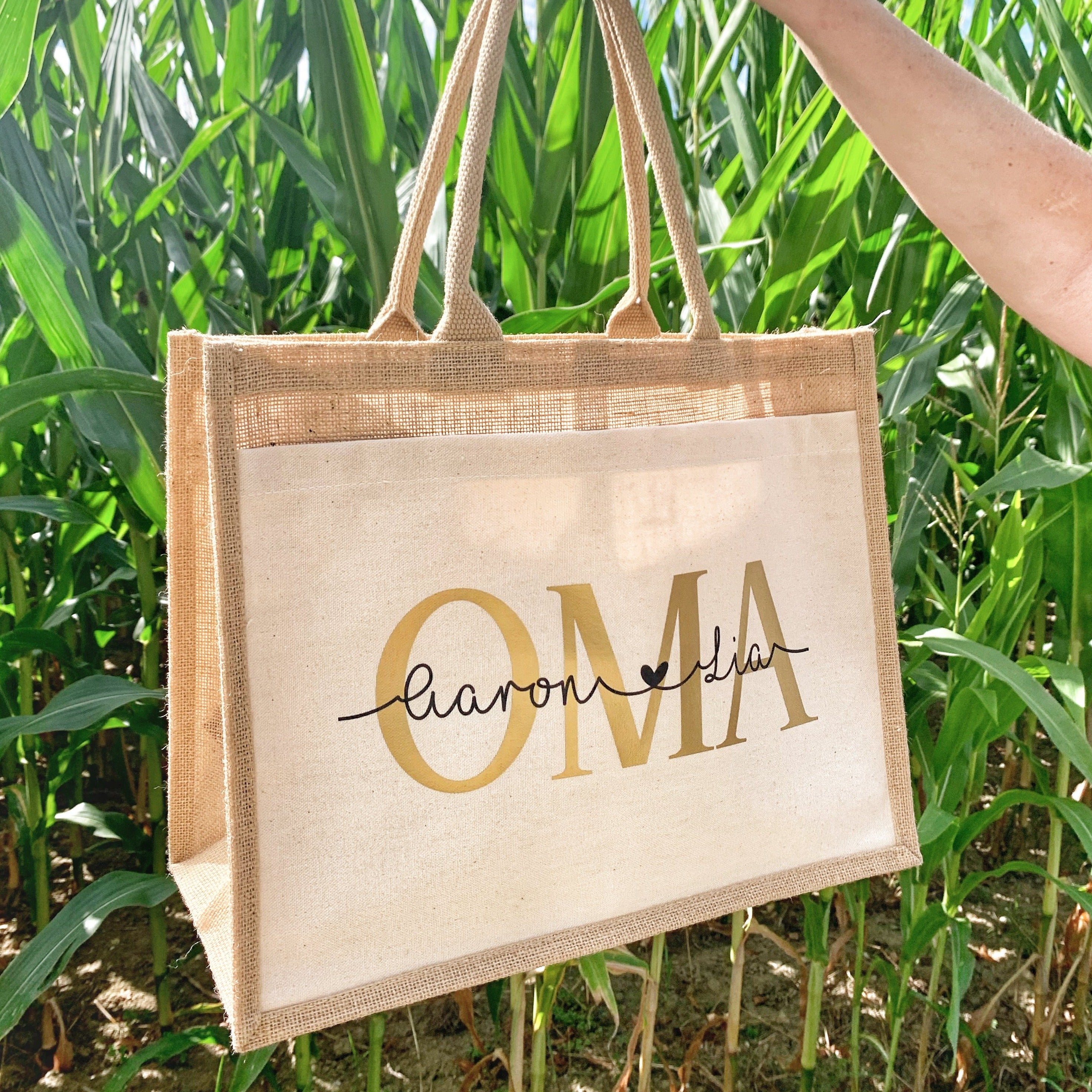 Jute Tasche · OMA mit Namen (Gold)