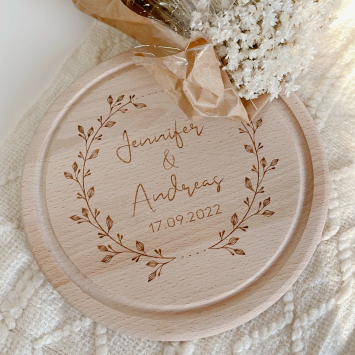 Rundes Holzbrett · Paar / Hochzeit