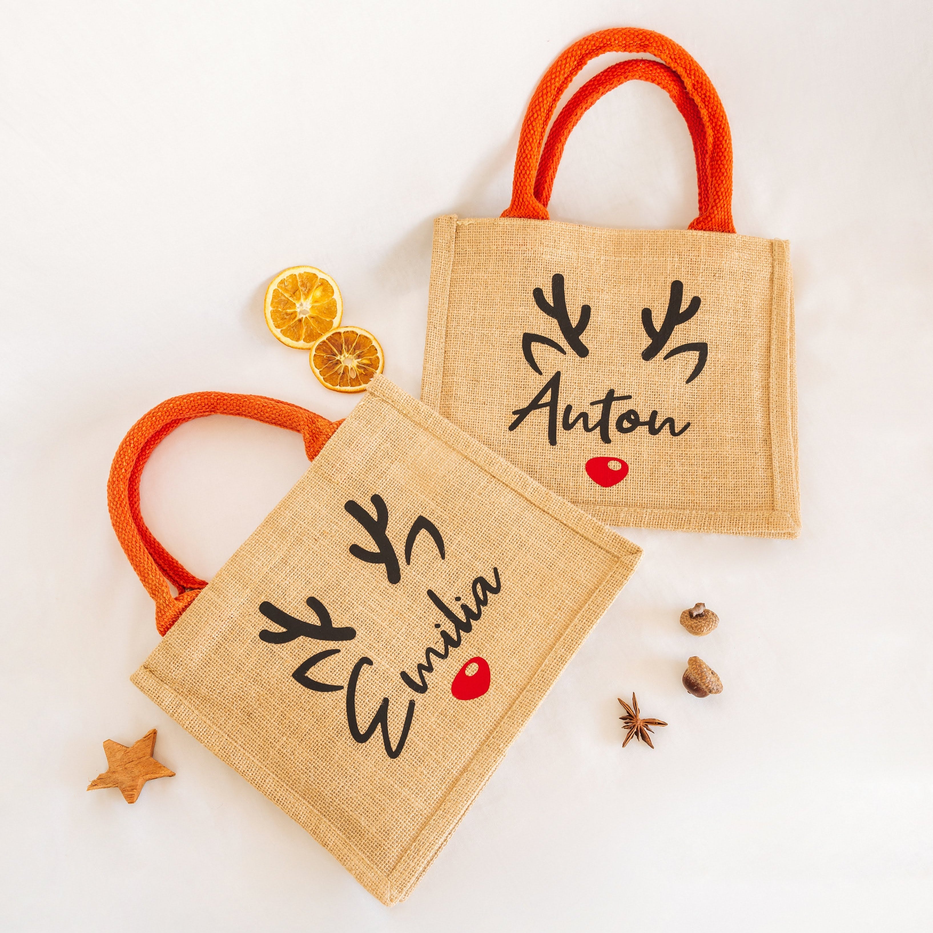 Jute Tasche · Reh mit Name