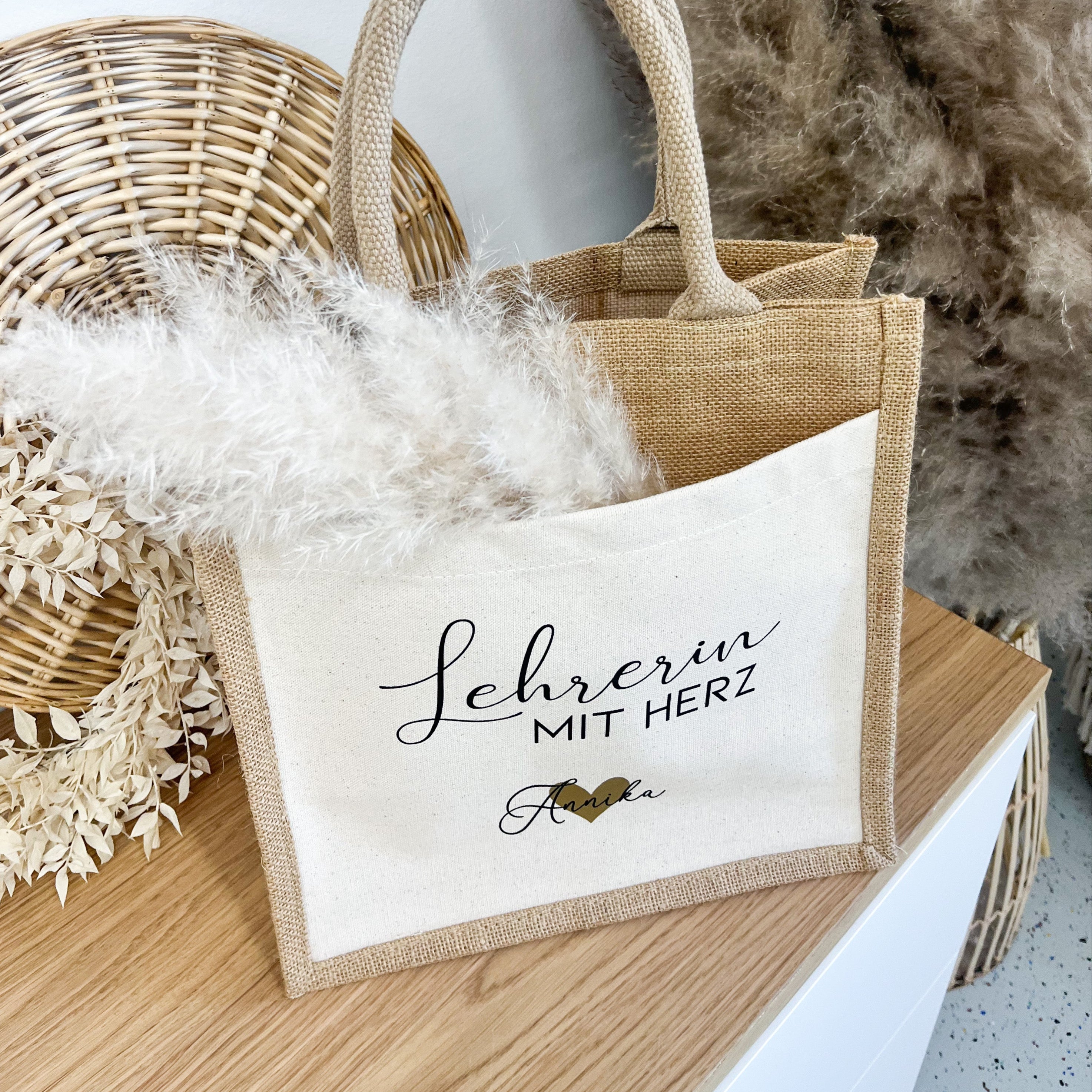 Jute Tasche · Lehrerin mit Herz