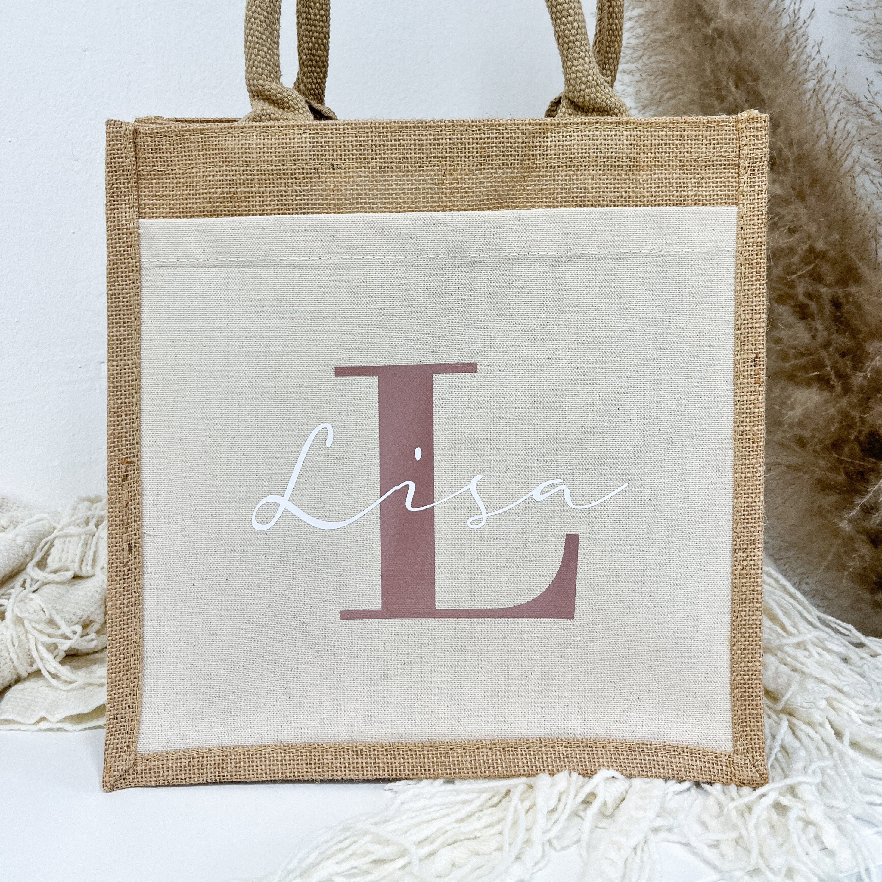 Jute Tasche · Initial und Name