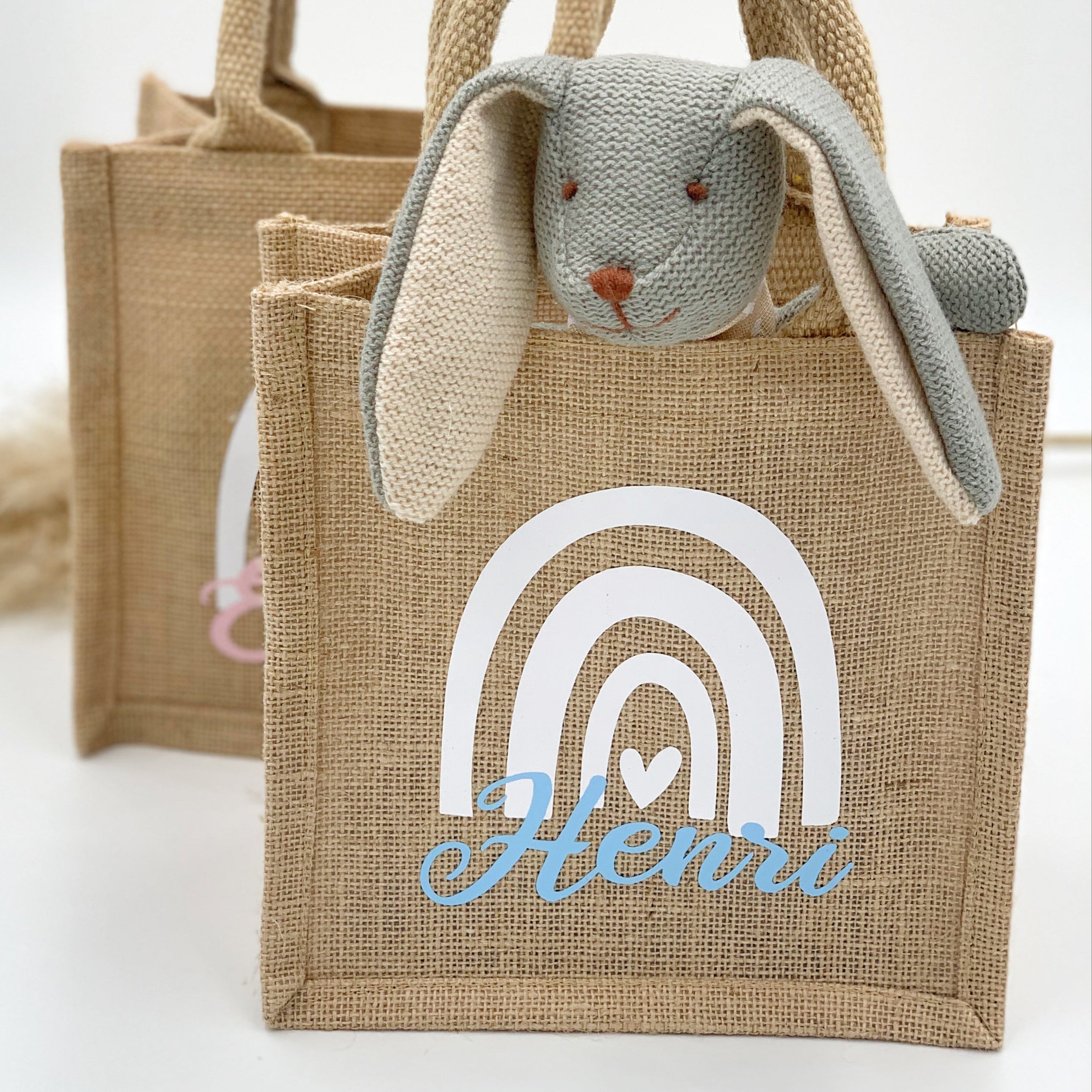 Jute Tasche · Regenbogen mit Name