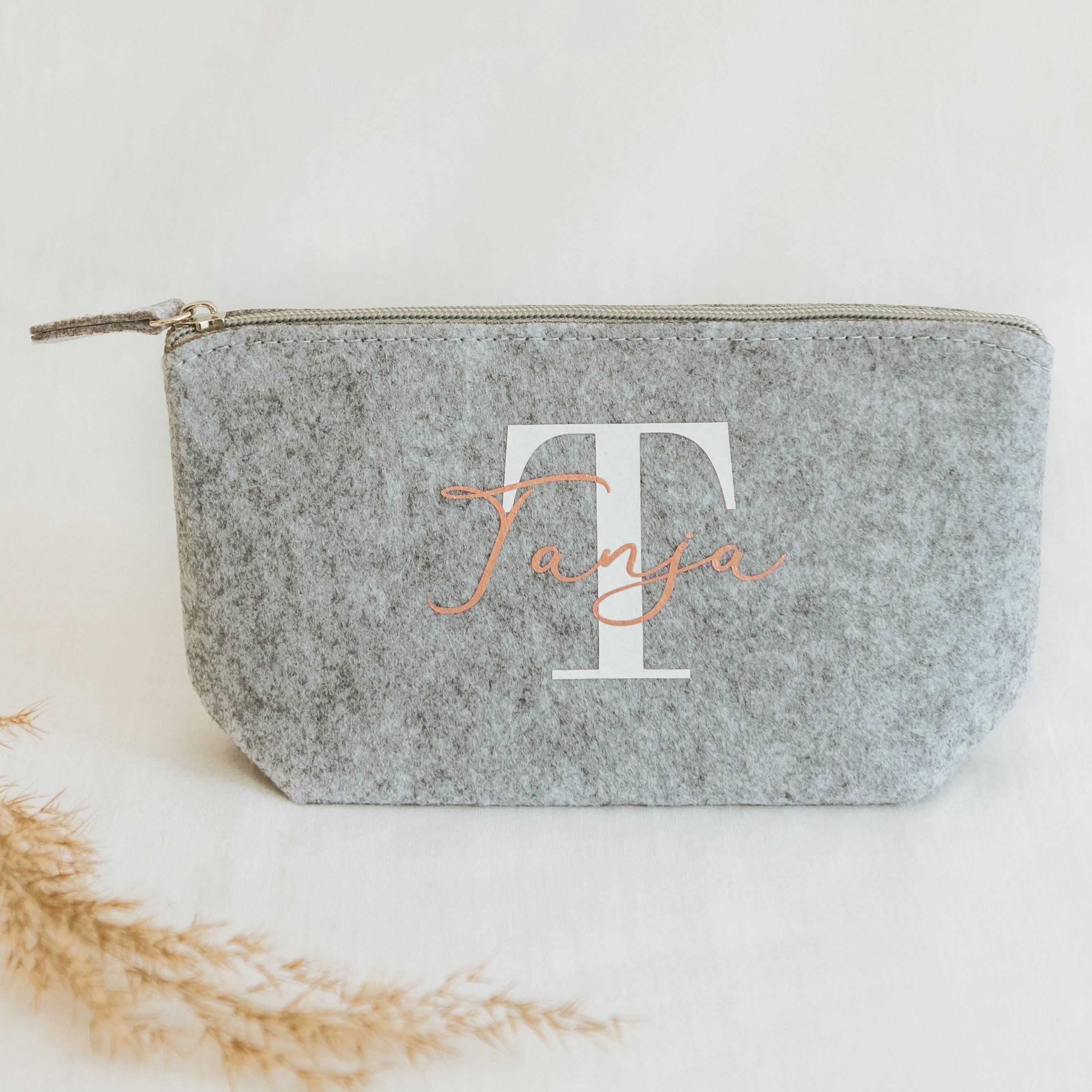 Kosmetiktasche · Filz mit Initial