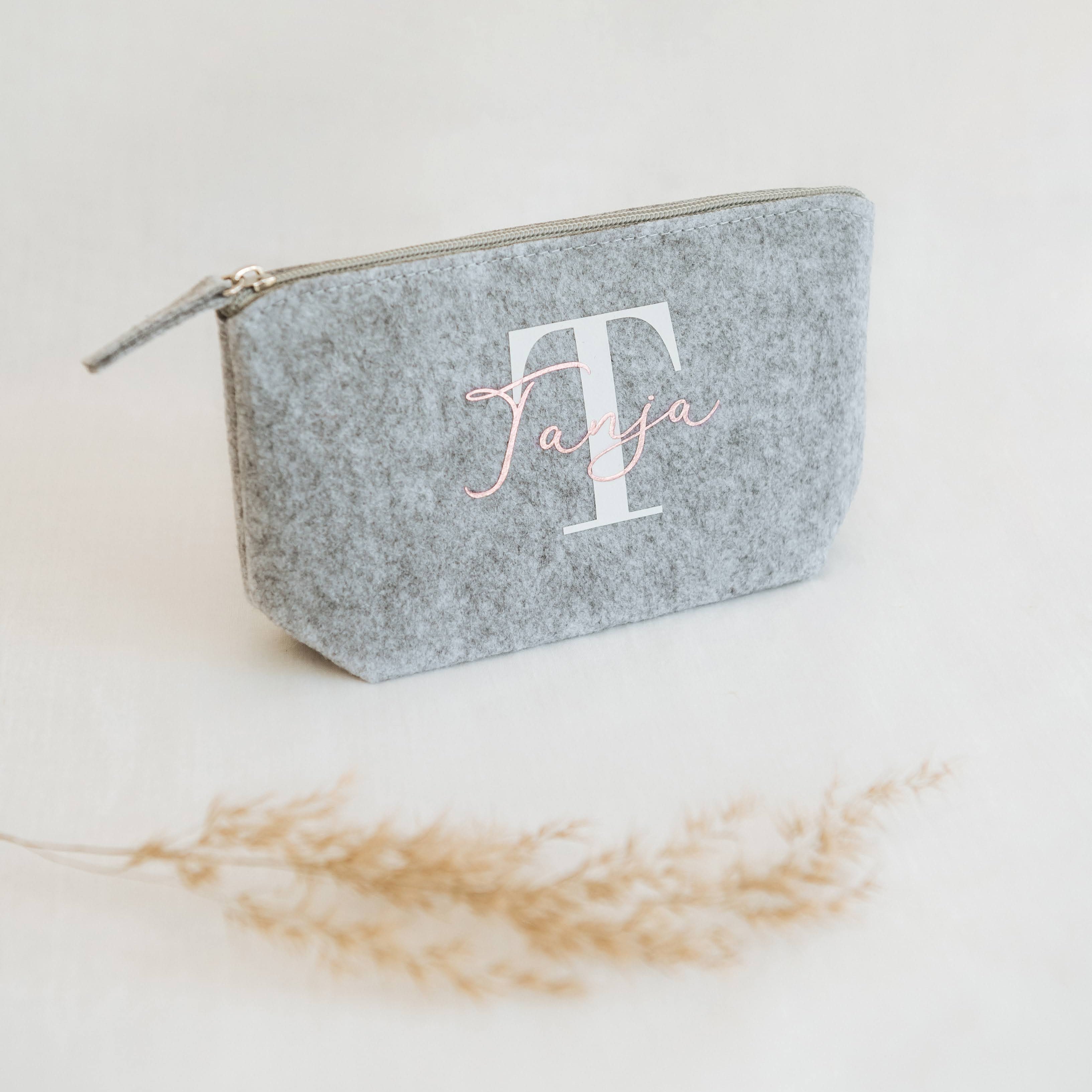 Kosmetiktasche · Filz mit Initial