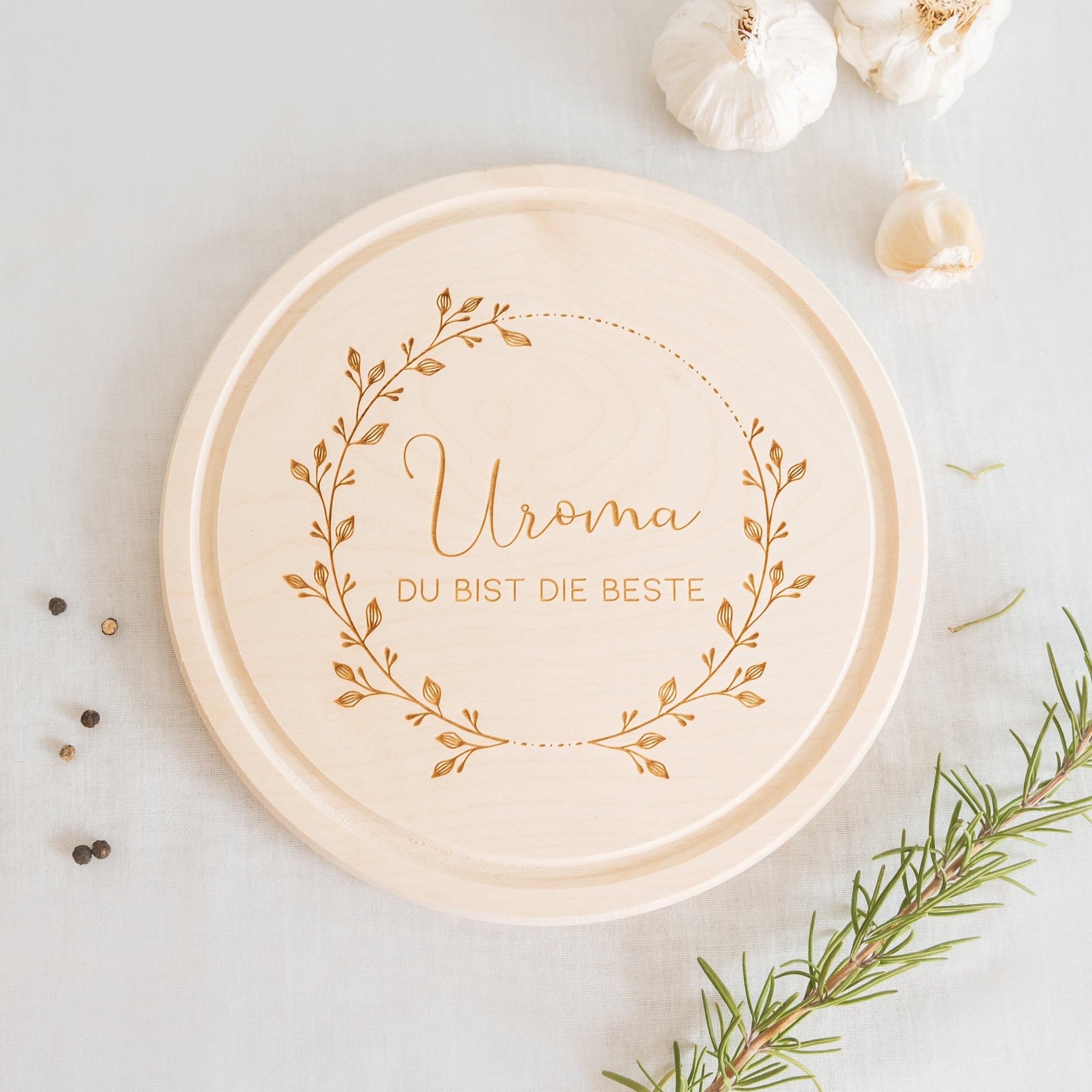 Rundes Holzbrett · Uroma
