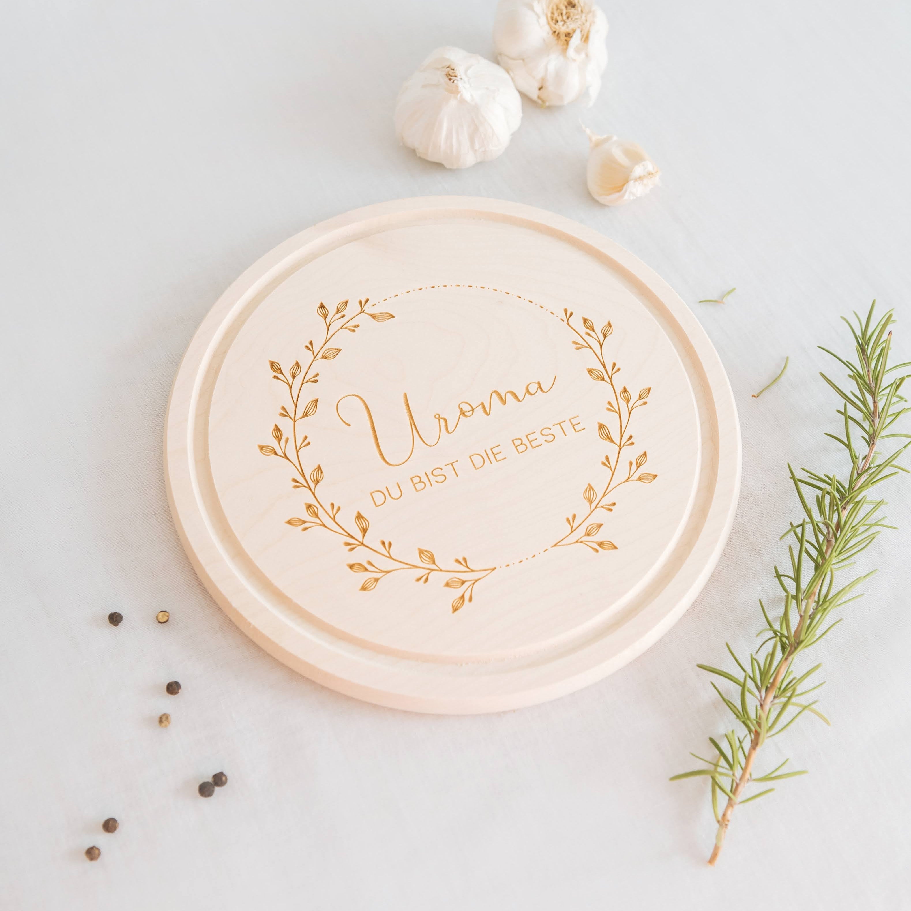 Rundes Holzbrett · Uroma