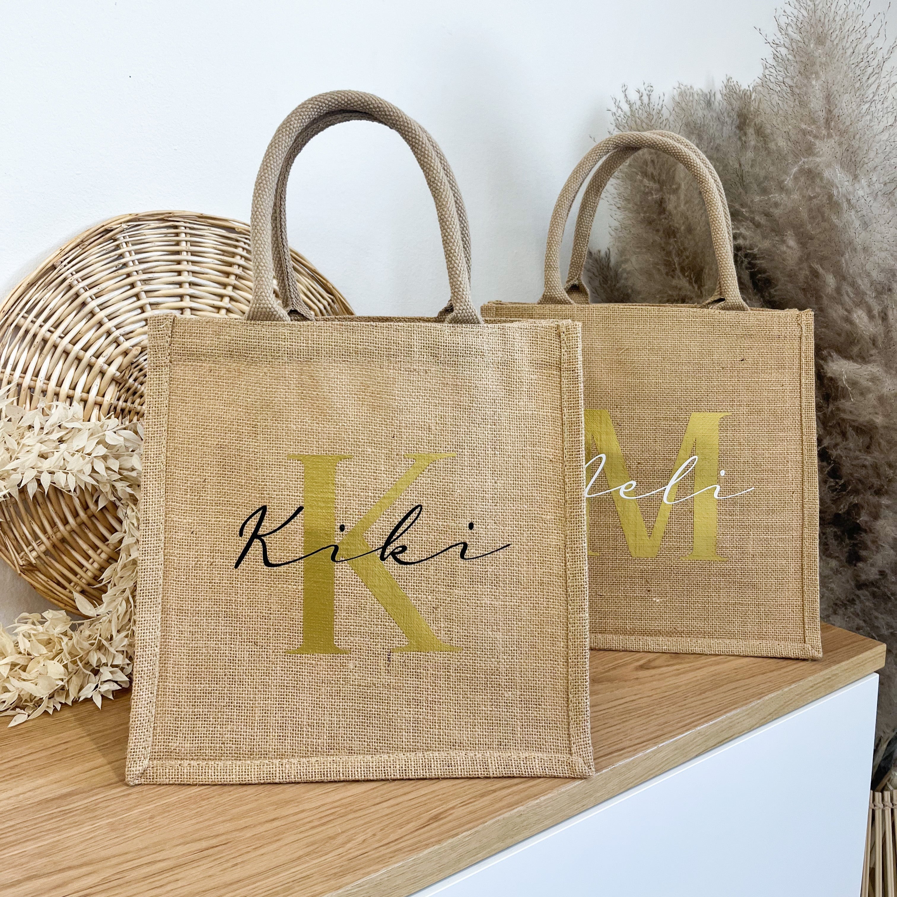 Jute Tasche · Initial Gold