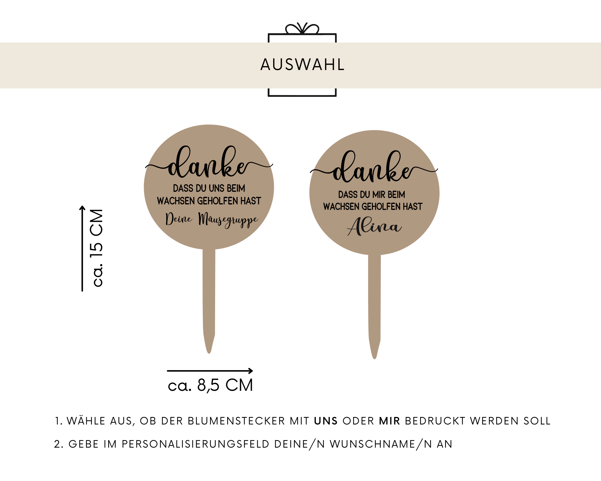 Blumenstecker "Danke"