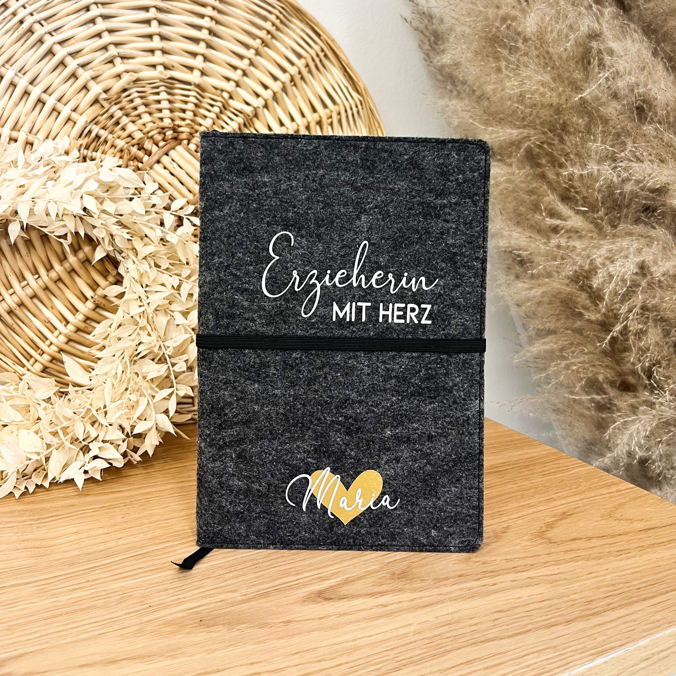 Filz-Notizbuch "Erzieherin mit Herz"