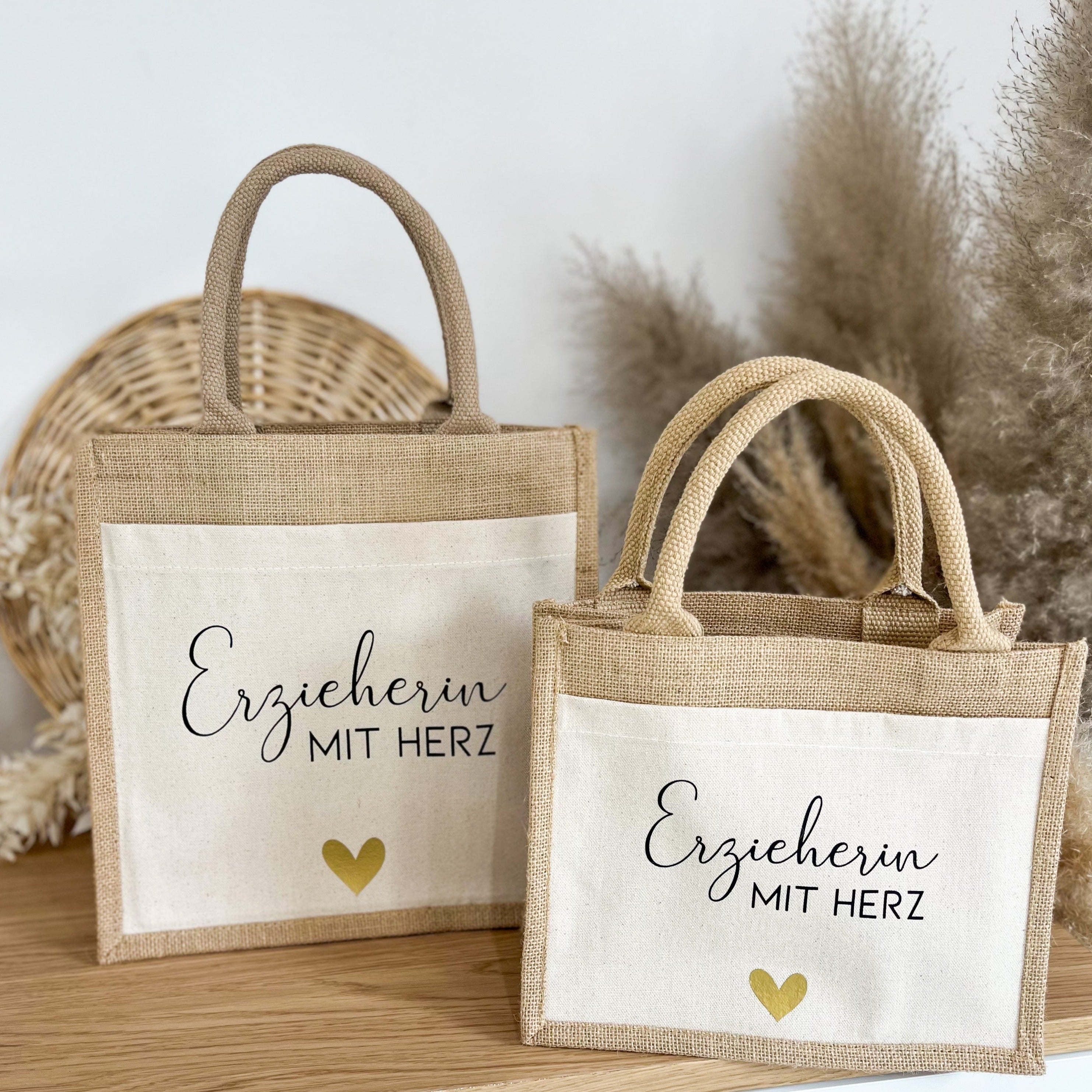 Jute Tasche · Erzieherin mit Herz