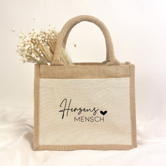 Jutetasche Herzensmensch