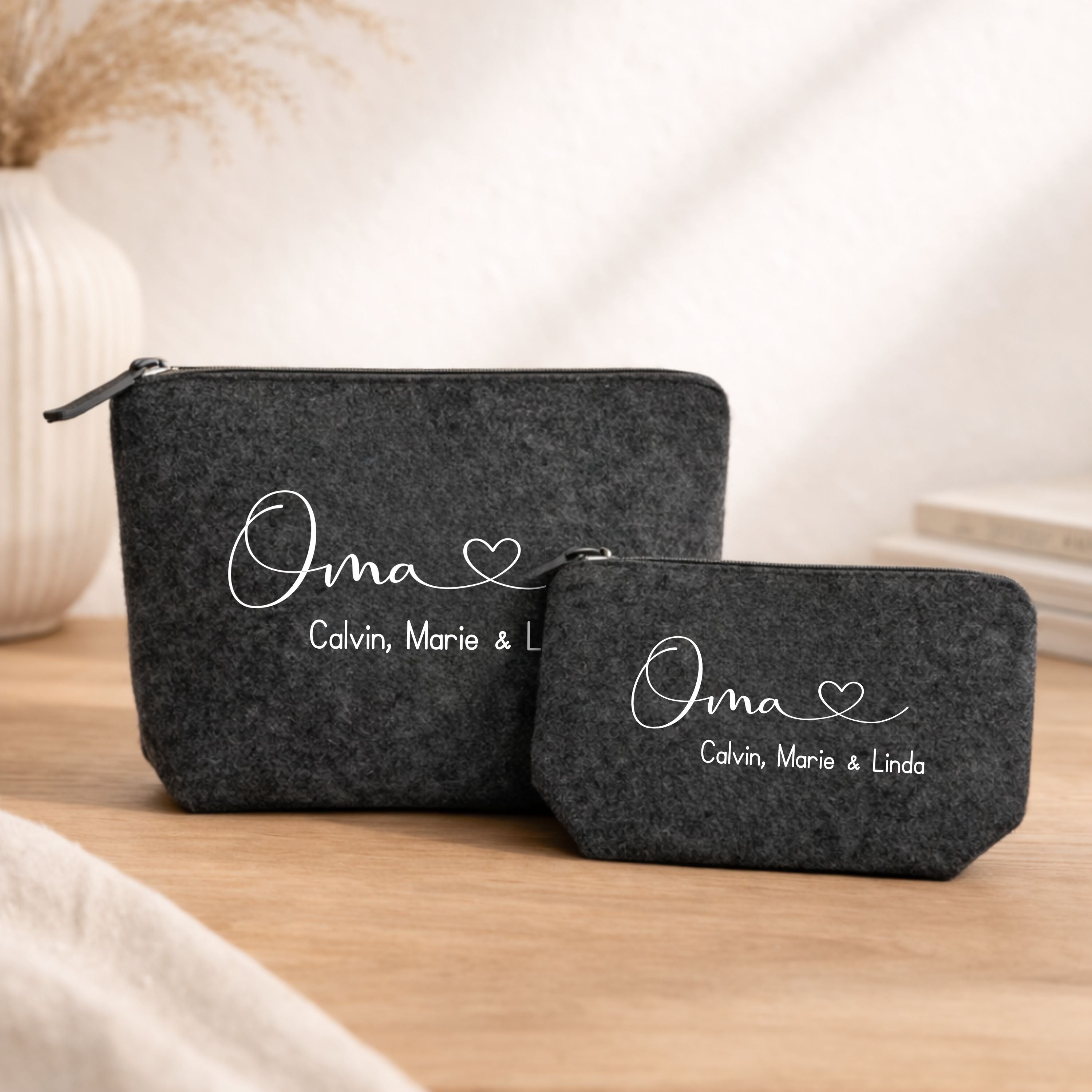 Filztaschen Set · Oma + Namen