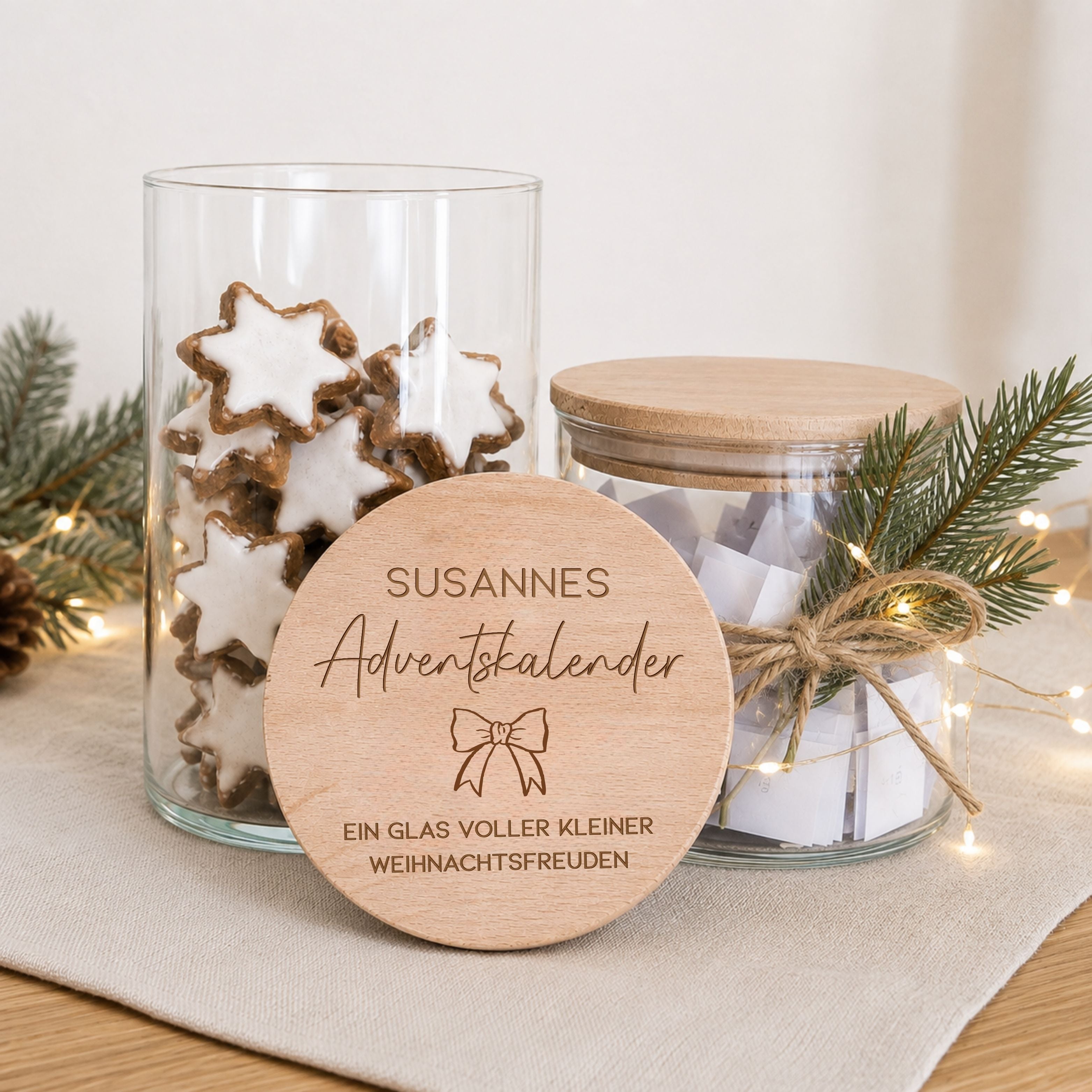 Vorratsglas · Adventskalender + Spruch