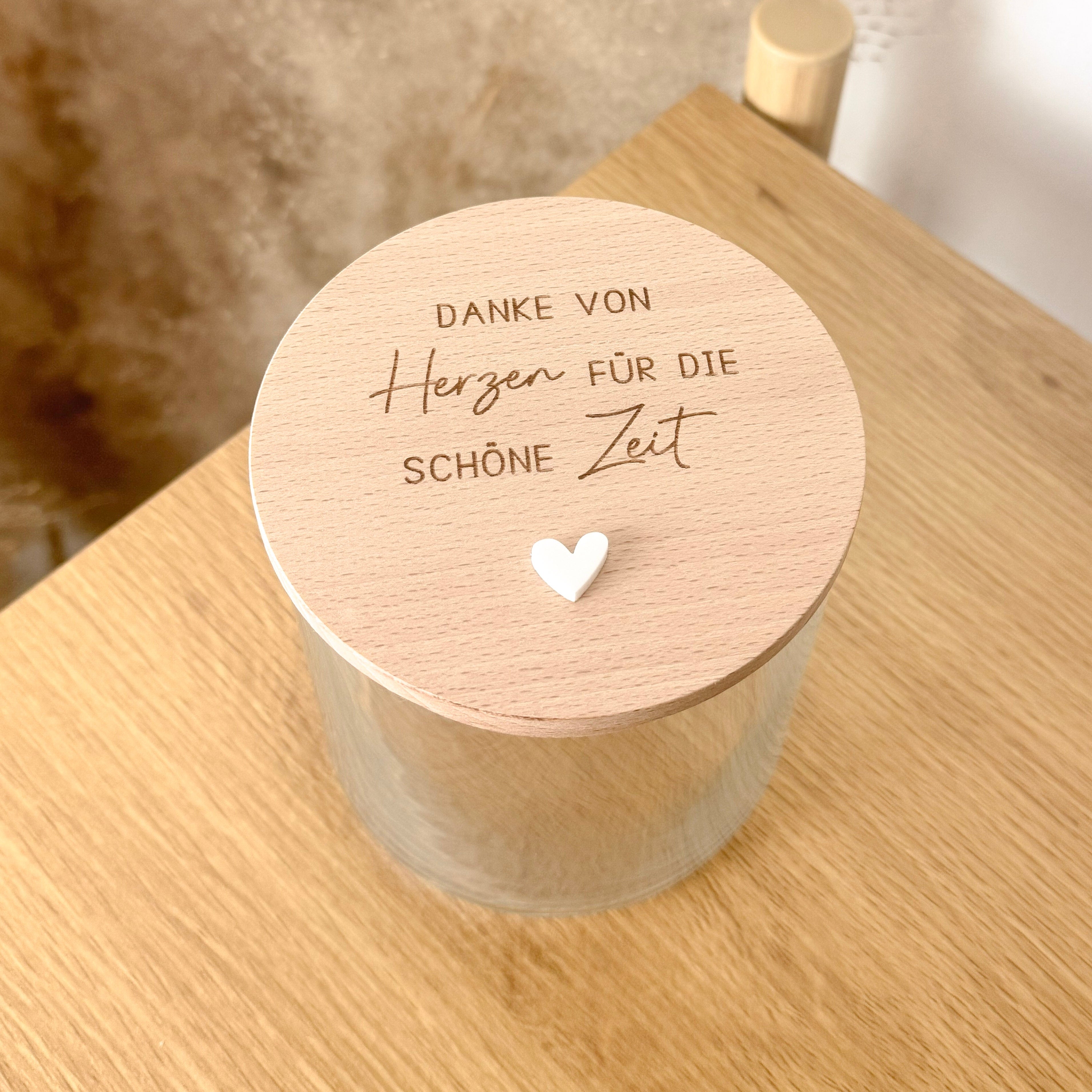 Vorratsglas · Danke von Herzen für die schöne Zeit