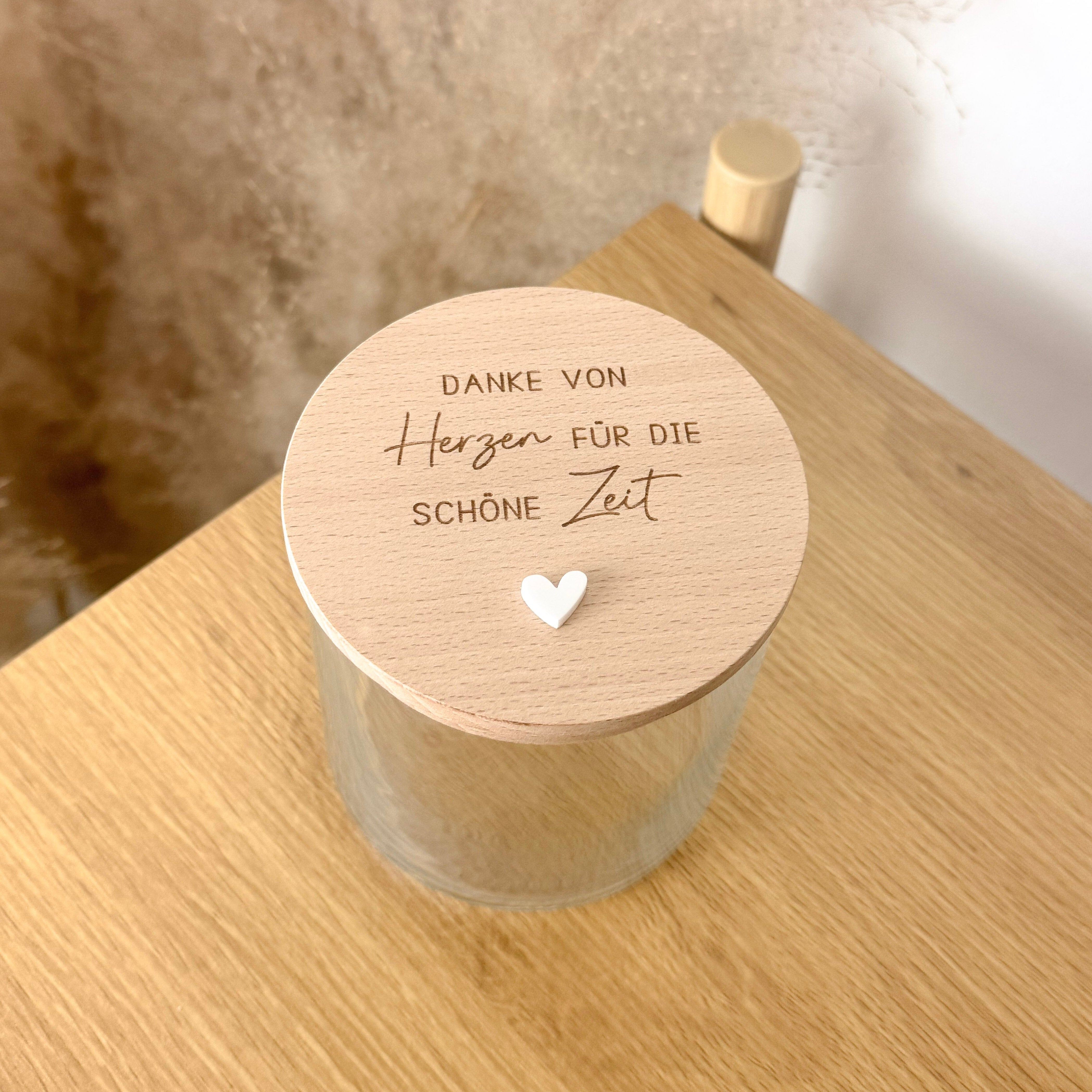 Vorratsglas · Danke von Herzen für die schöne Zeit