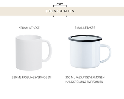 Personalisierte Weihnachtstasse Tannenbäume