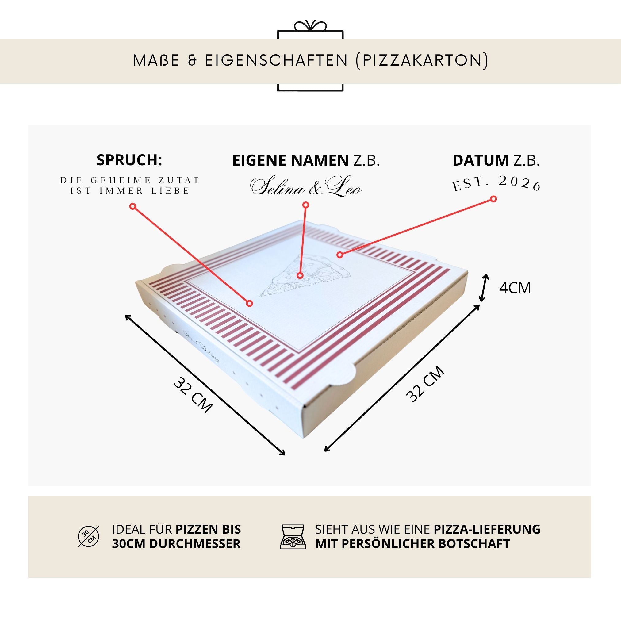 Pizzabrett + Karton · Hochzeit: Die geheime Zutat