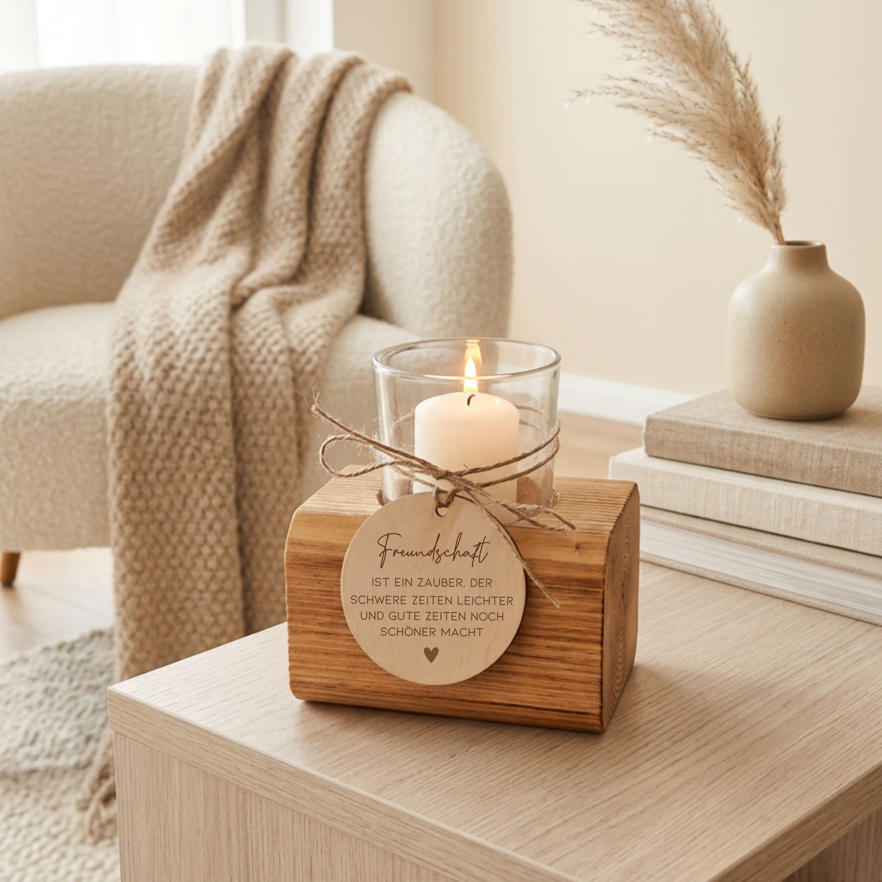 Windlicht mit Anhänger · Freundschaft