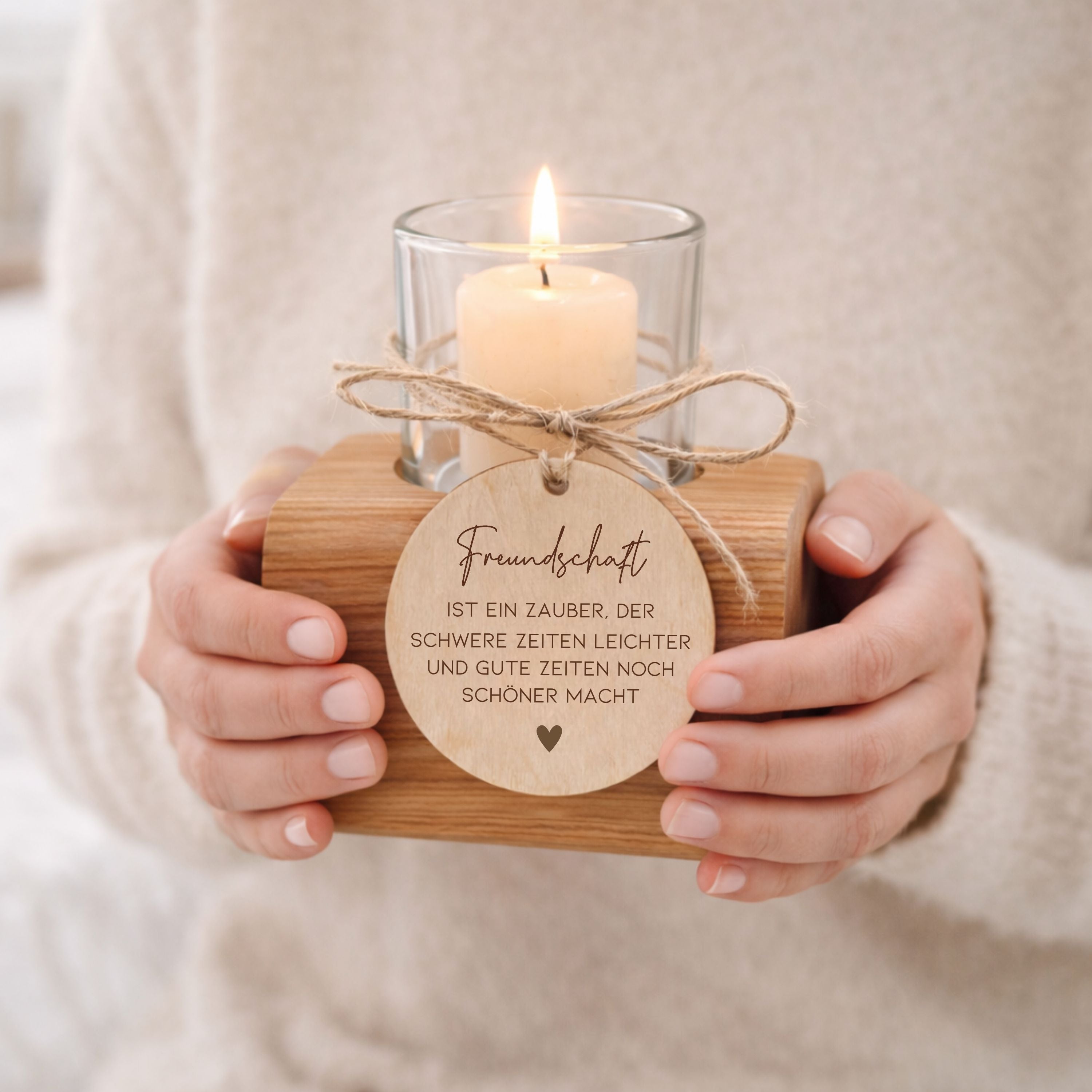 Windlicht mit Anhänger · Freundschaft