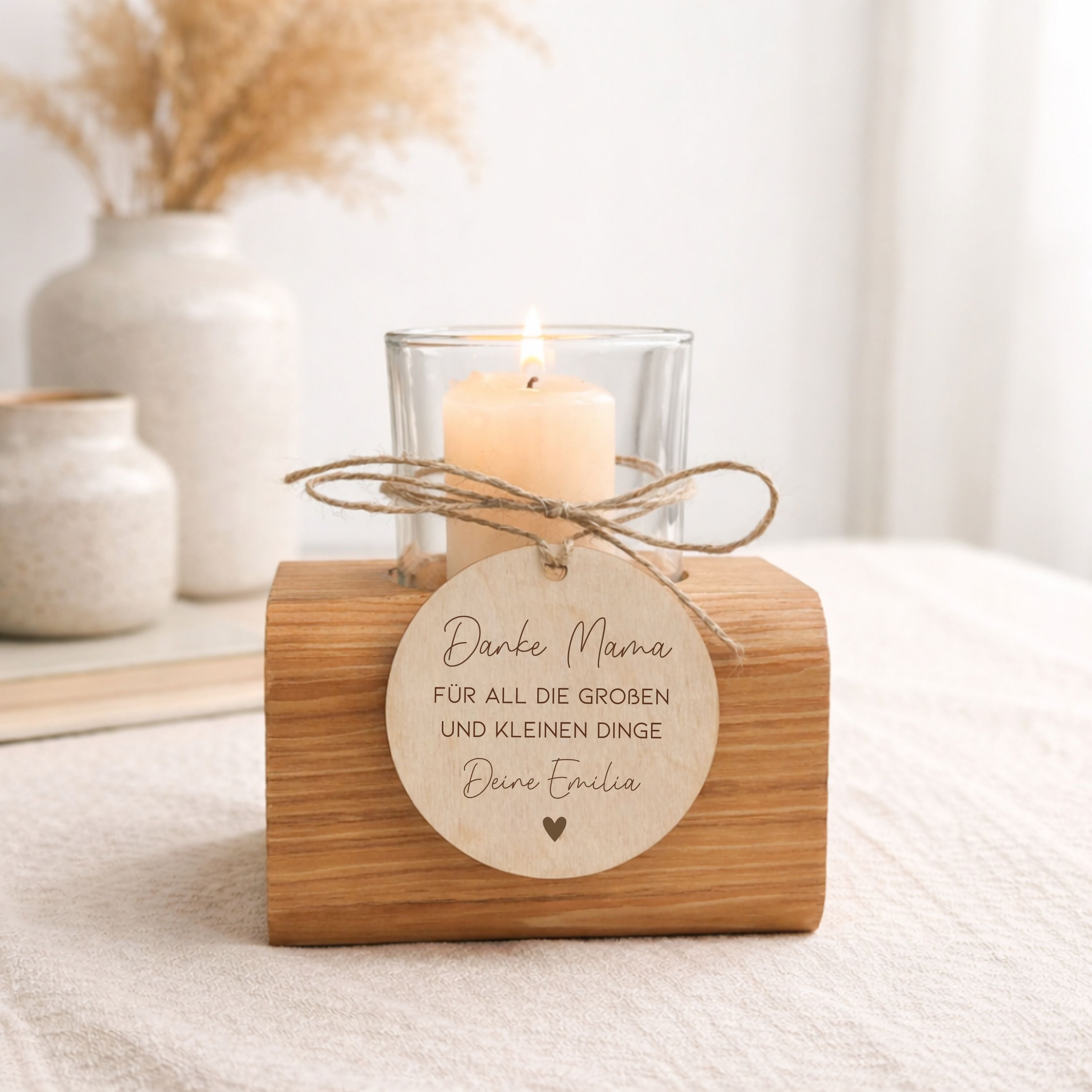 Windlicht mit Anhänger · Danke für all die großen und kleinen Dinge