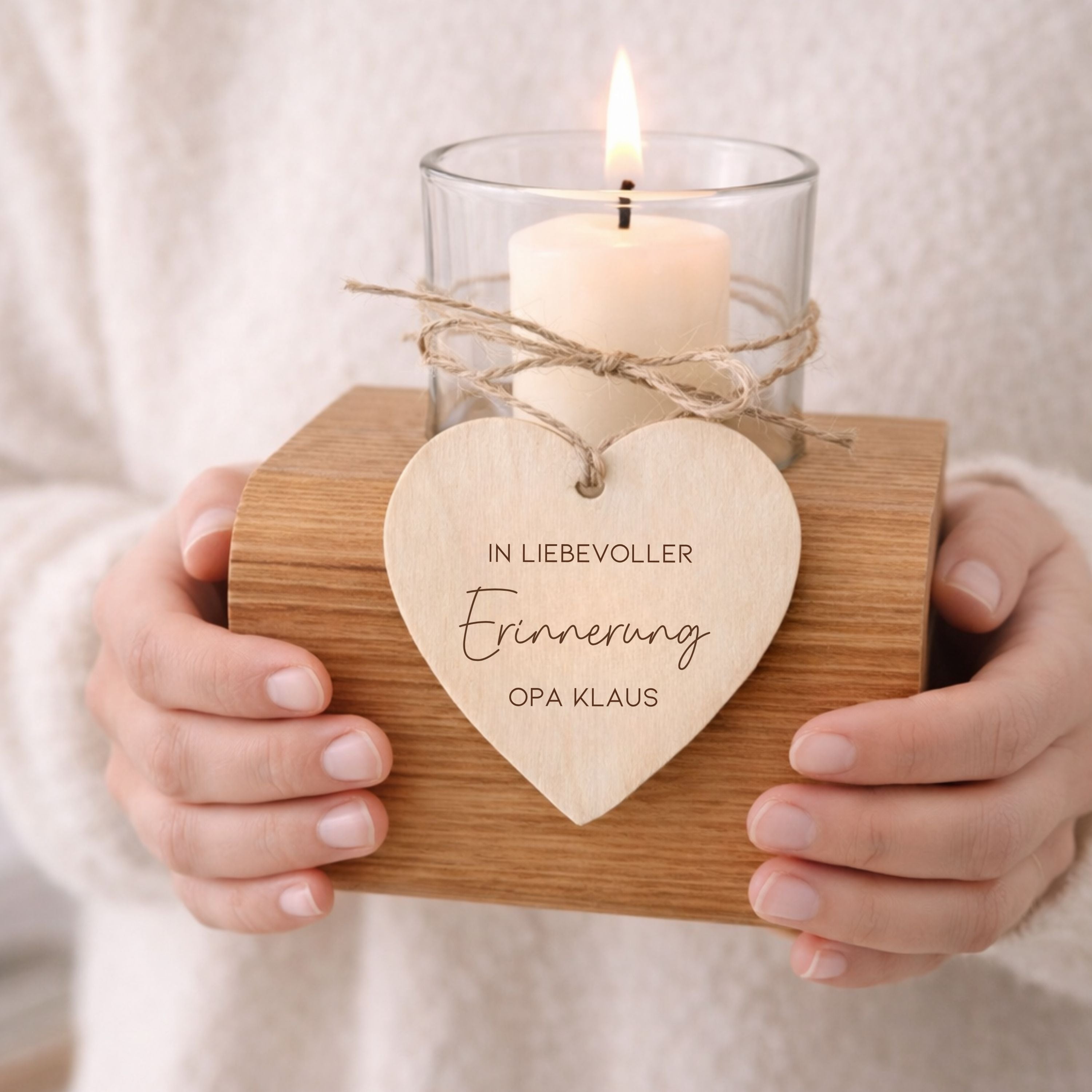 Windlicht mit Anhänger · Trauergeschenk