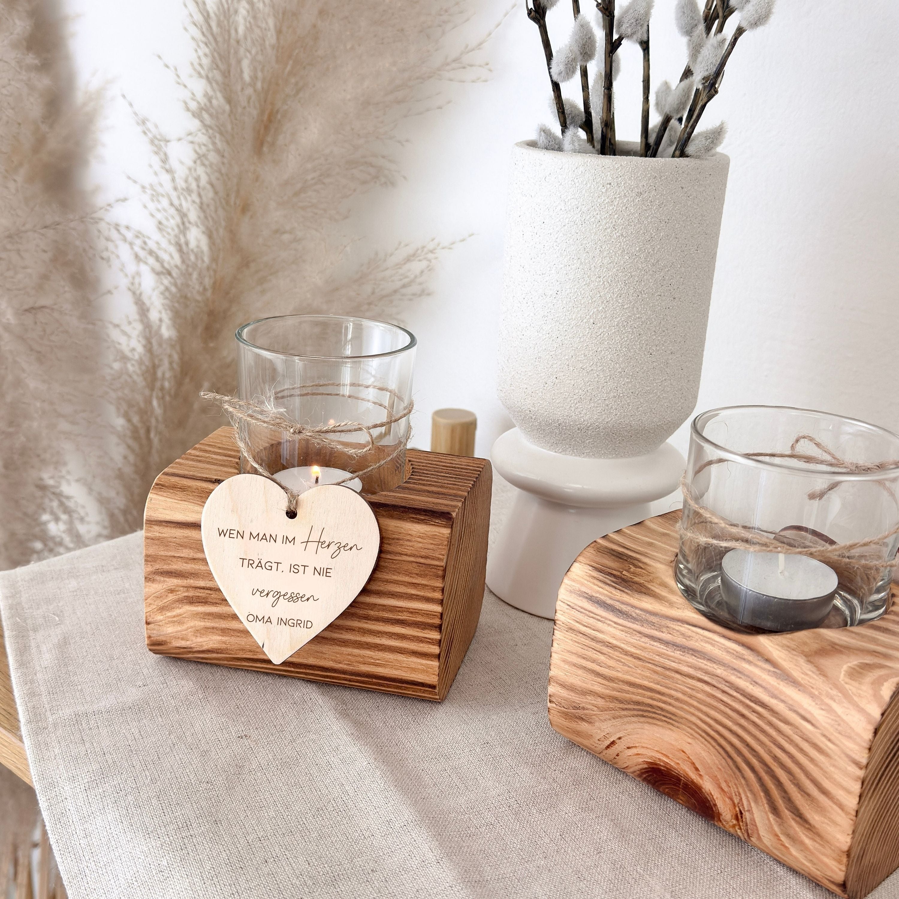 Windlicht mit Anhänger · Trauergeschenk