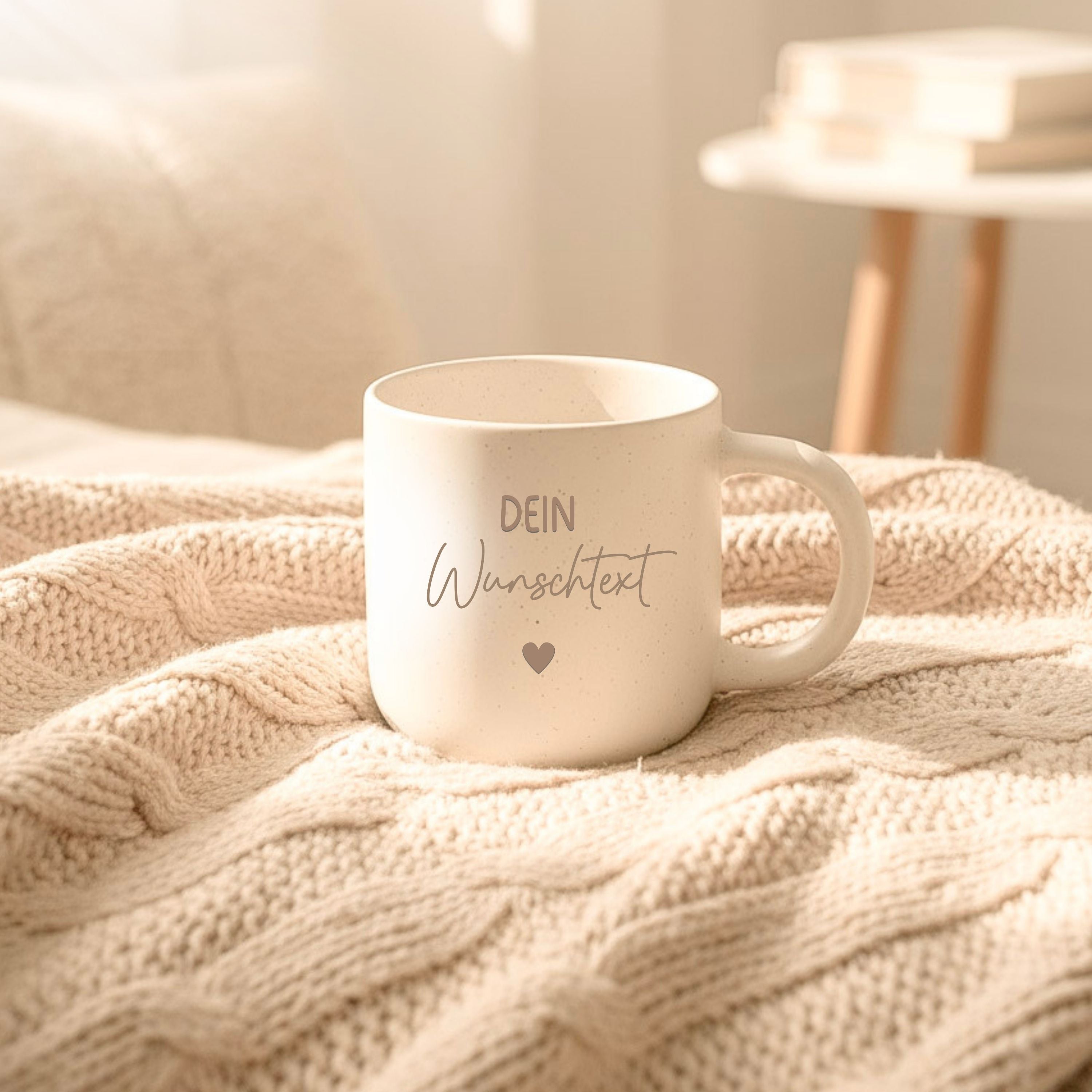 Tasse · Wunschtext (weiß)