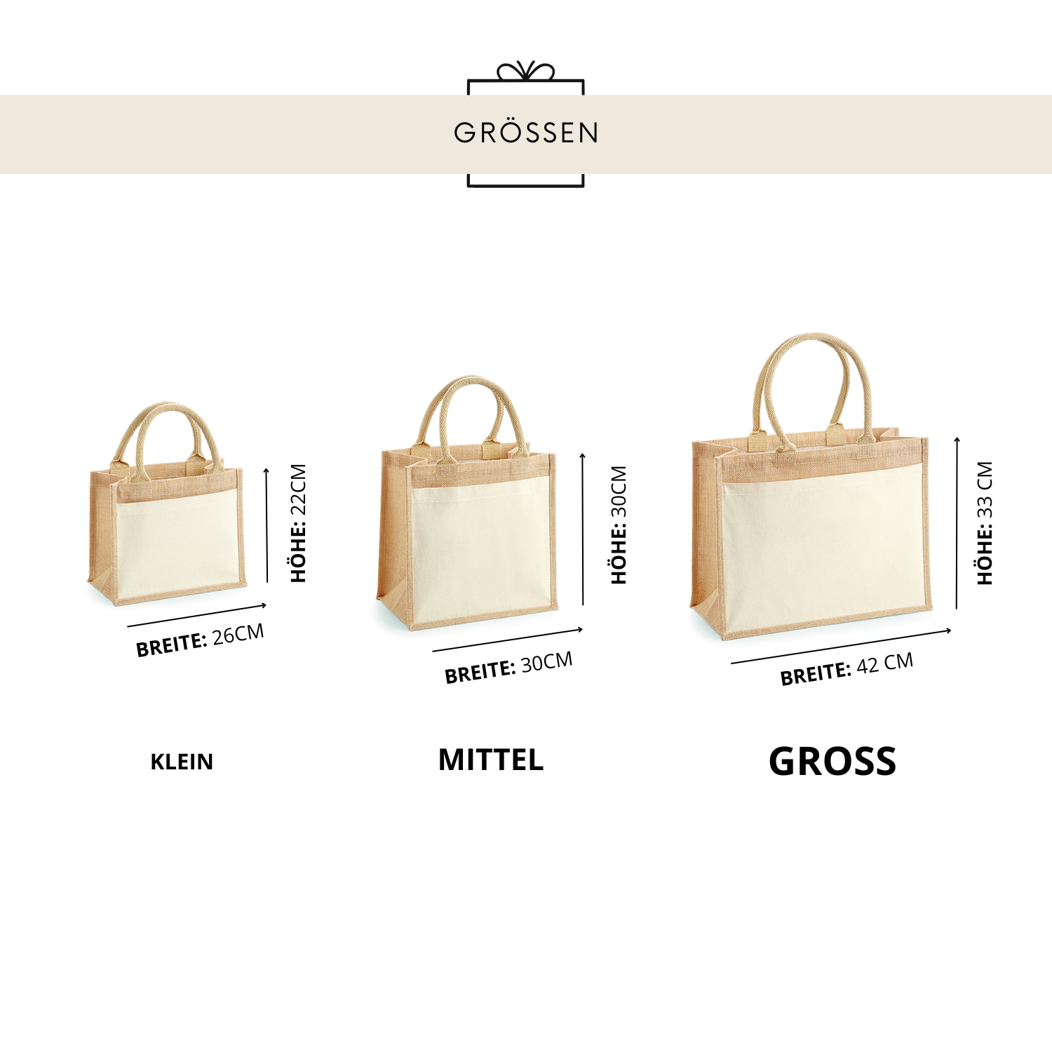 Shopper In Juta E Cotone Erzieherin Mit Herz, Borsa Per La Spesa 21 Litri, Idea Regalo Sostenibile