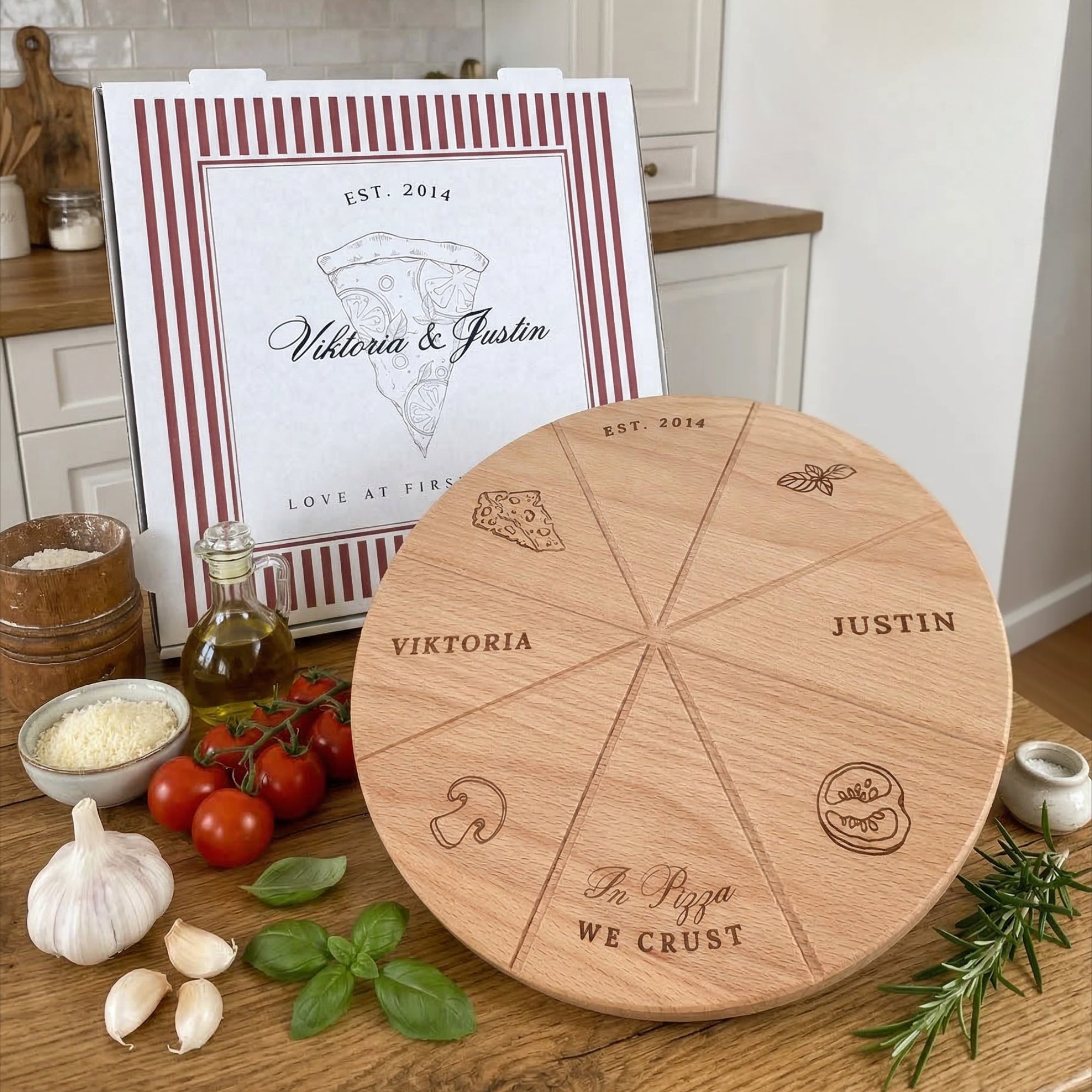 Pizzabrett + Karton · Hochzeit