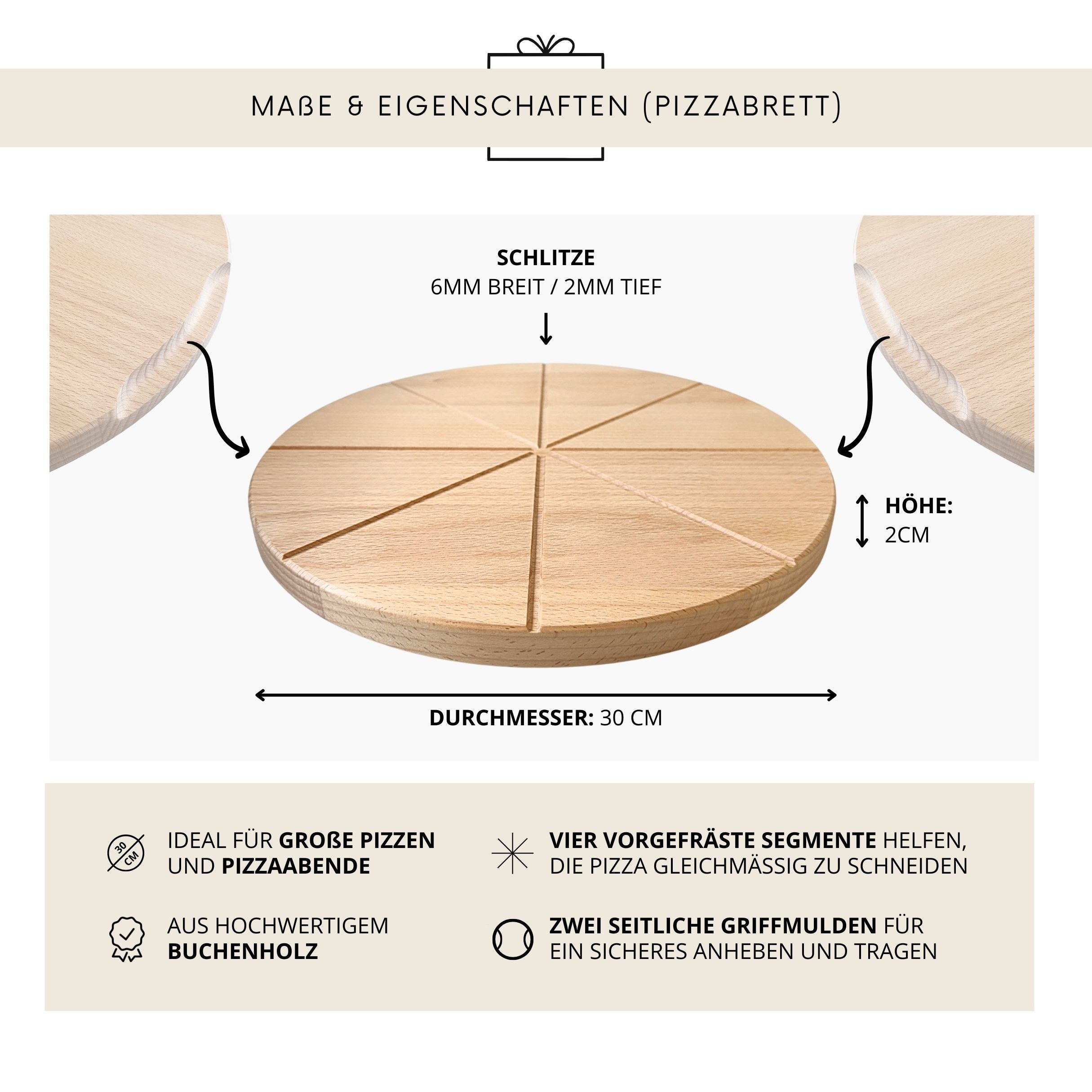 Pizzabrett + Karton · Hochzeit