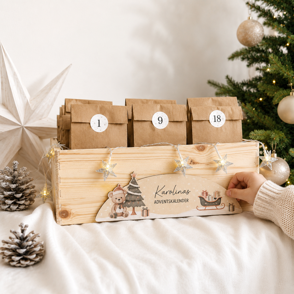 Adventskiste · Weihnachten mit Wechselschild I