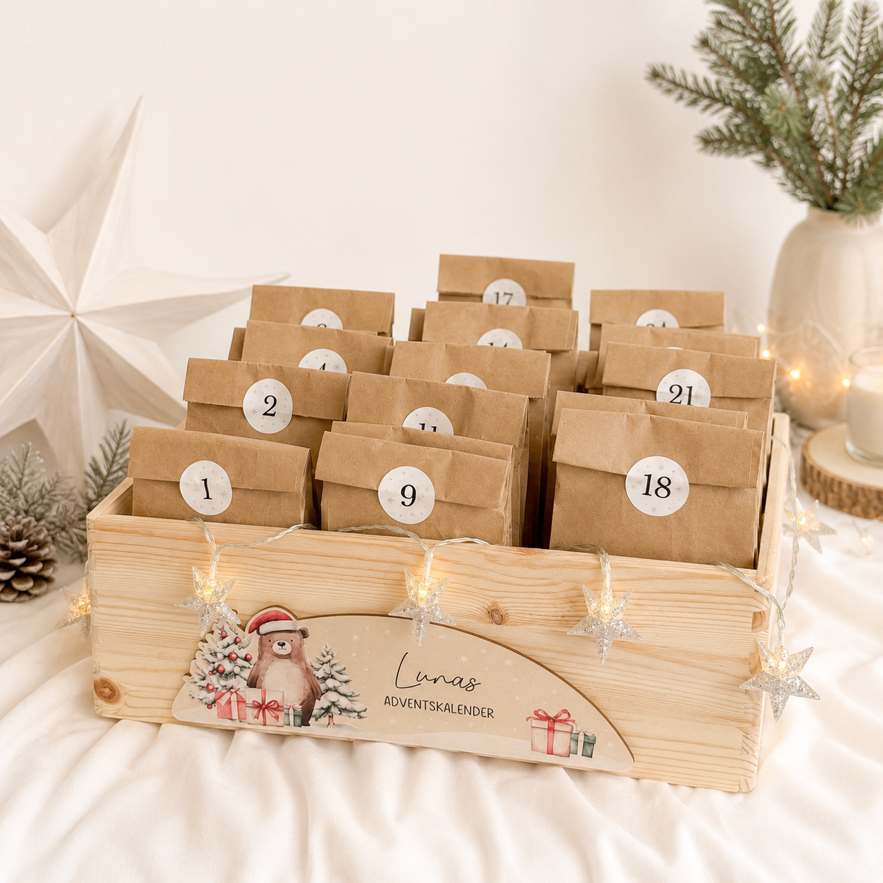 Adventskiste · Weihnachten mit Wechselschild III