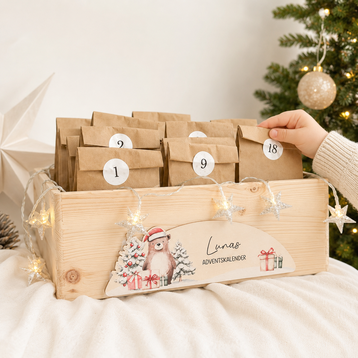 Adventskiste · Weihnachten mit Wechselschild III