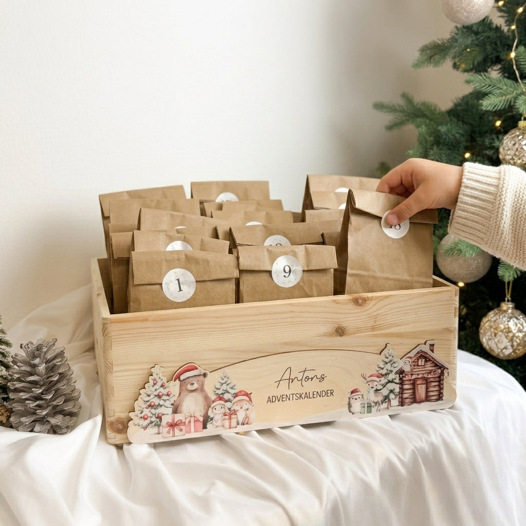 Adventskiste · Weihnachten mit Wechselschild IIII