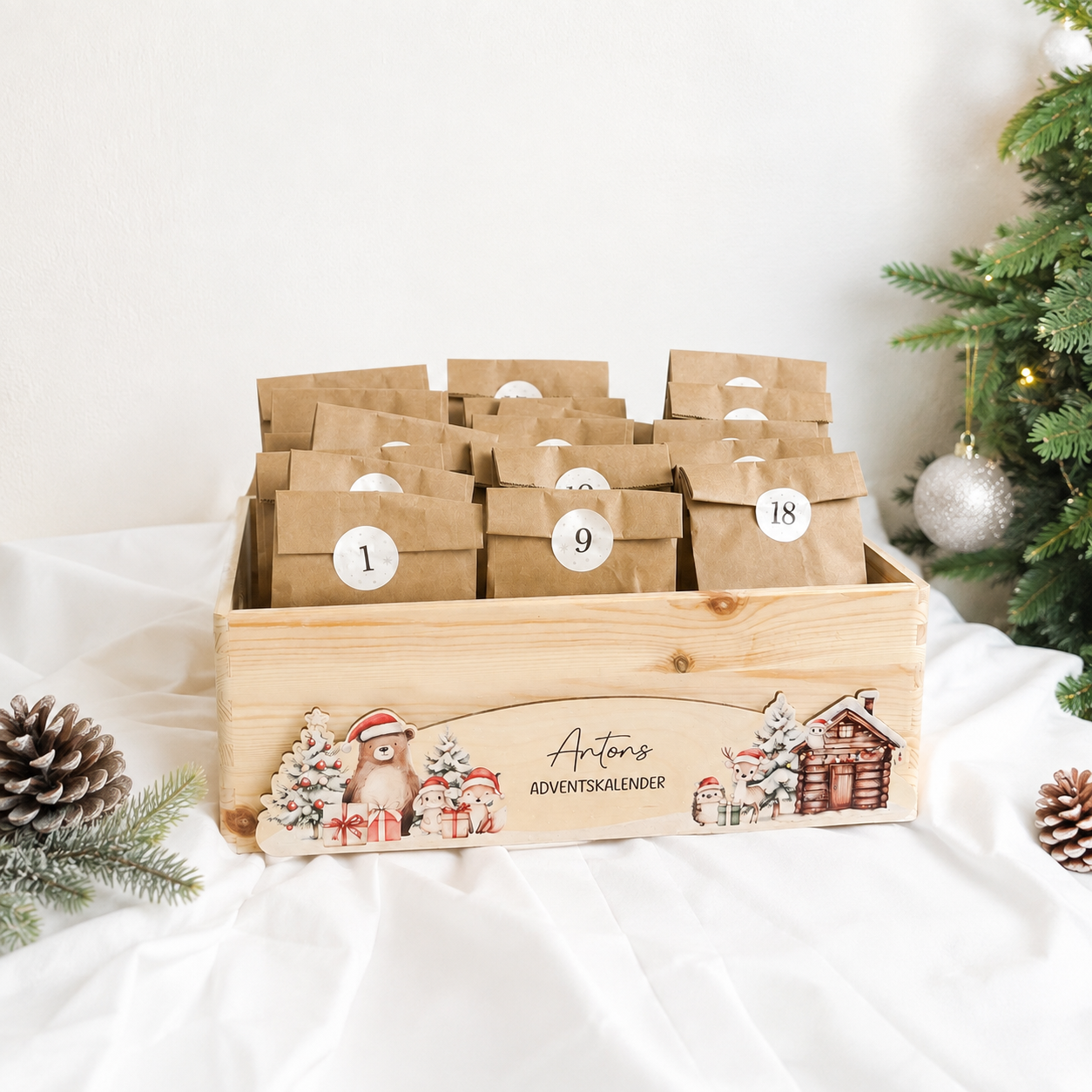 Adventskiste · Weihnachten mit Wechselschild IIII