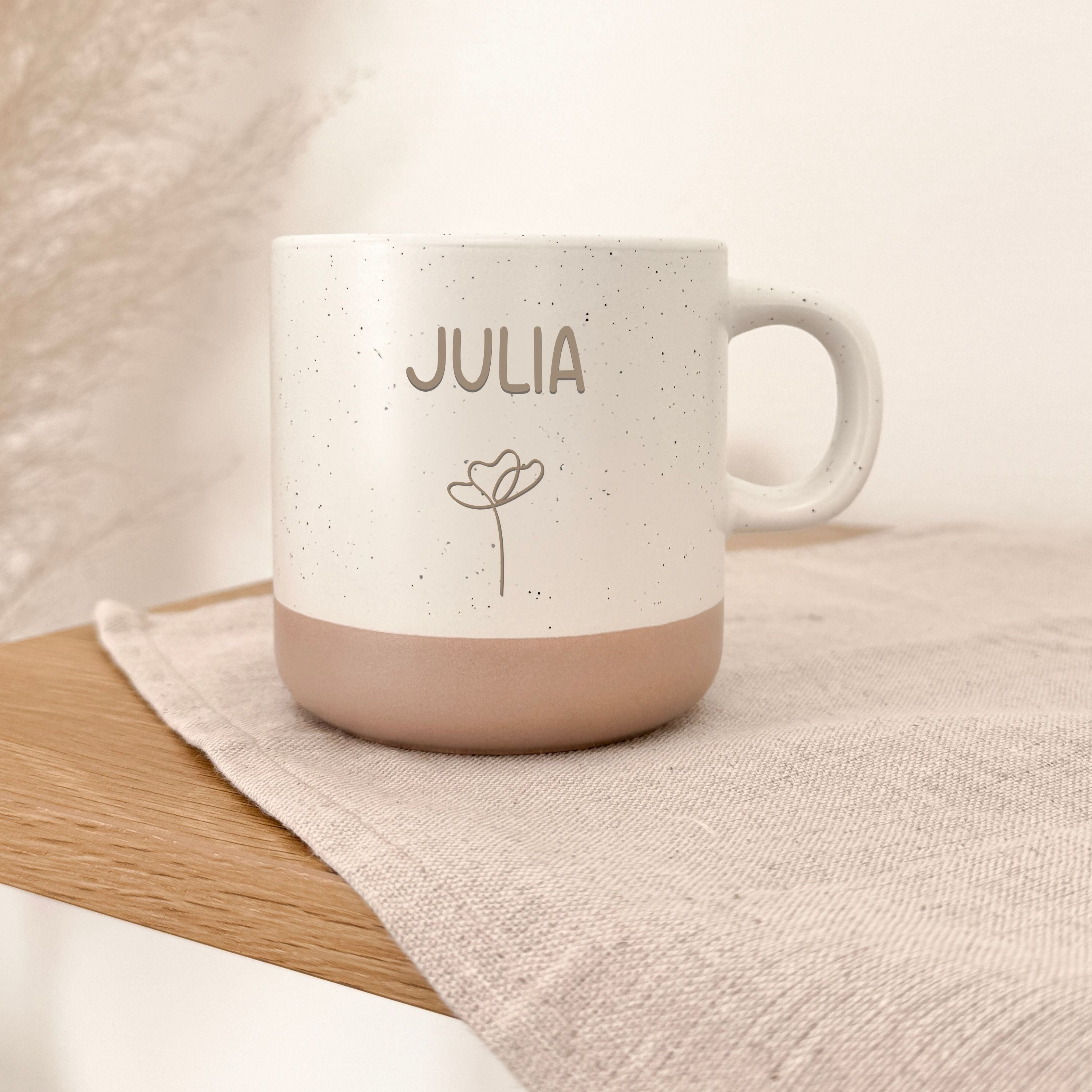 Tasse · Name mit Blume